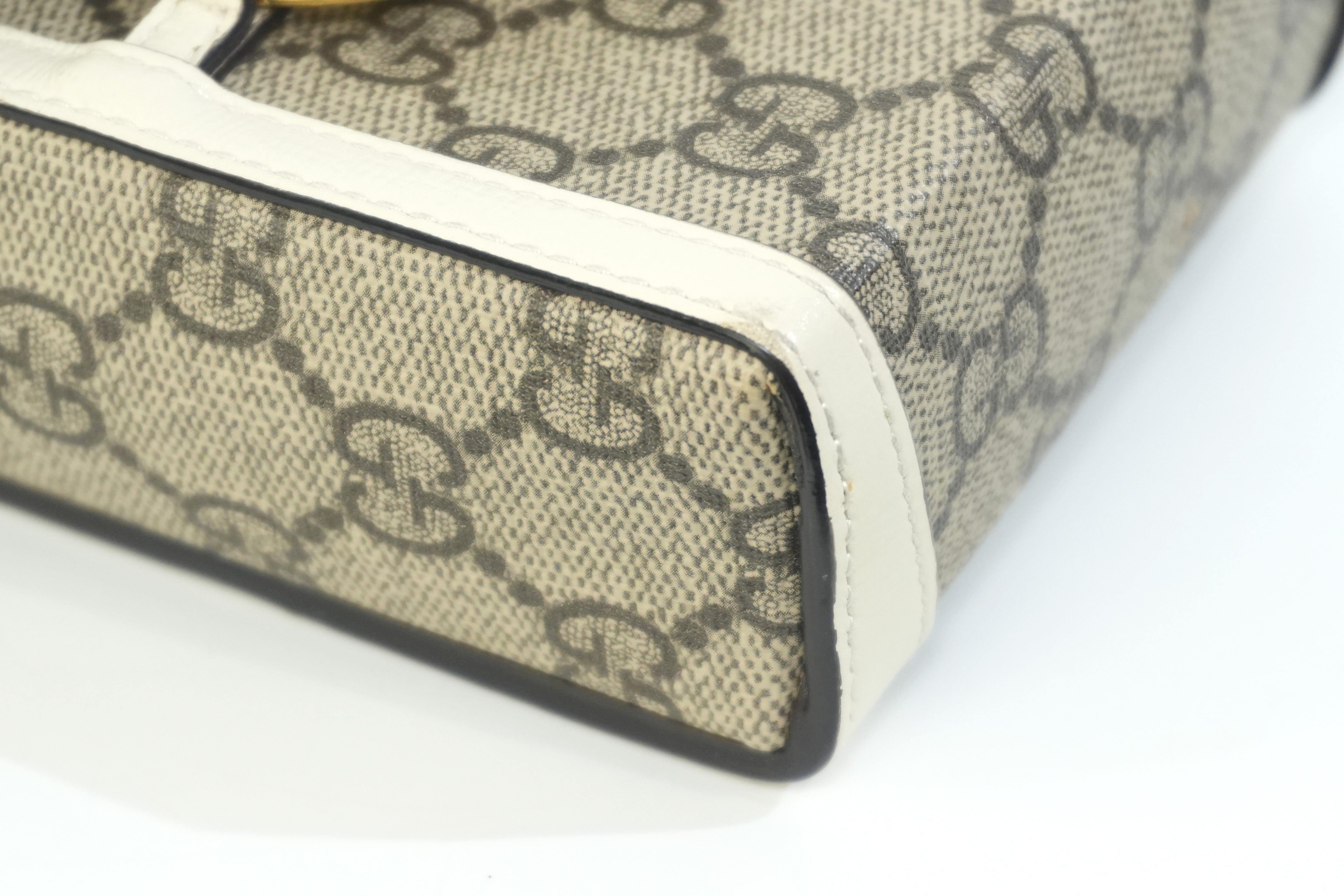Pre-owned Gucci Horsebit Mini Vertical Shoulder Bag White