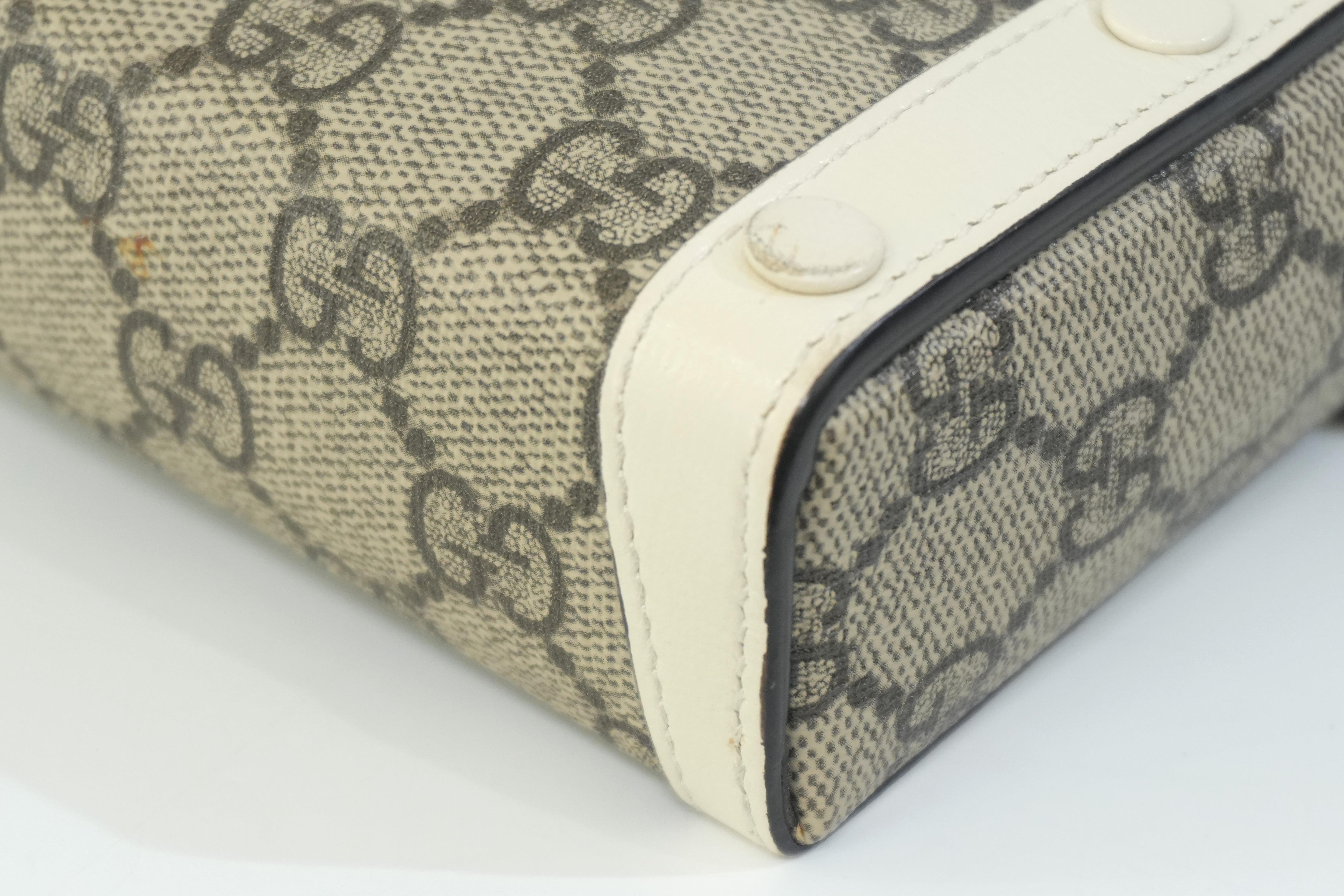 Pre-owned Gucci Horsebit Mini Vertical Shoulder Bag White