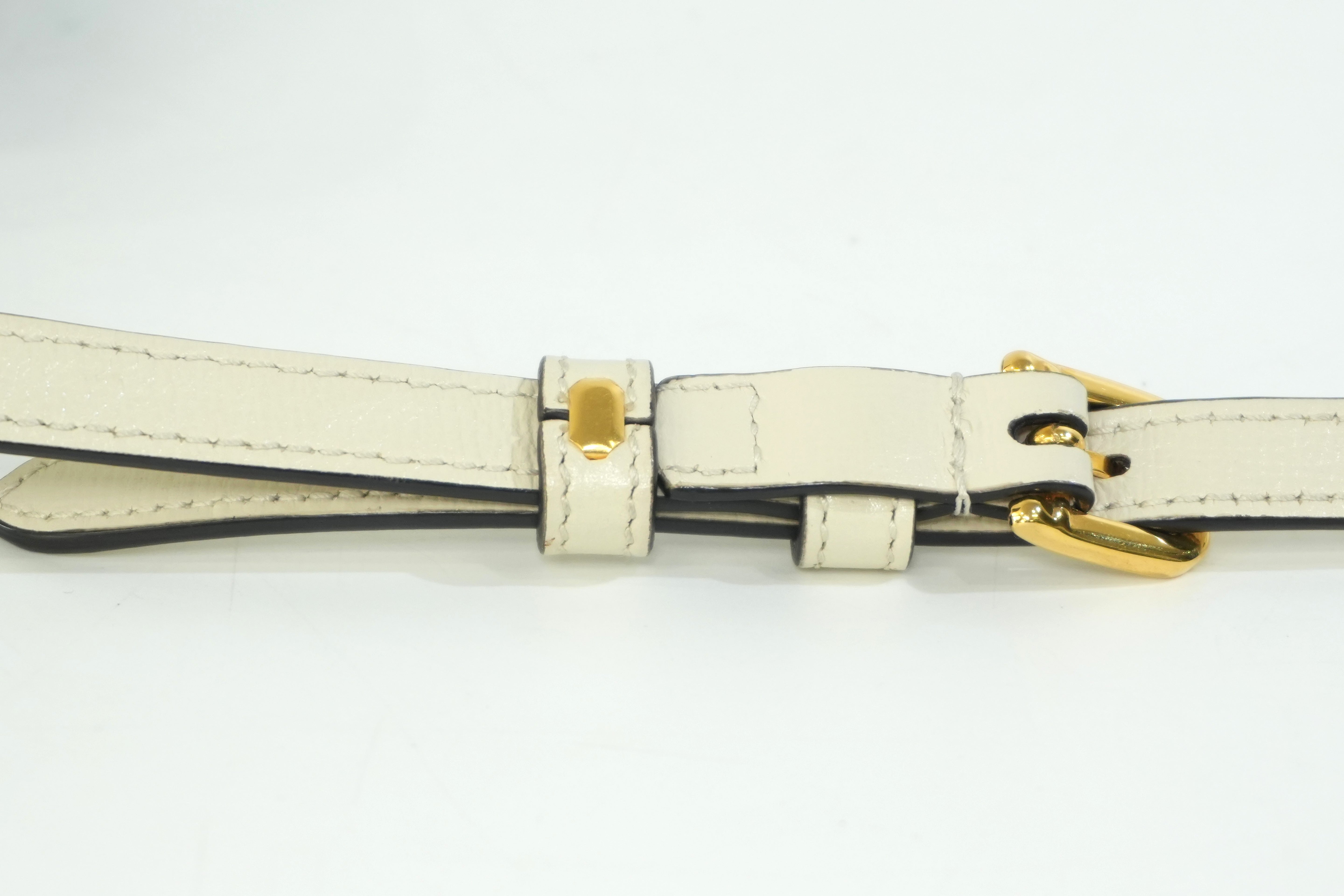 Pre-owned Gucci Horsebit Mini Vertical Shoulder Bag White