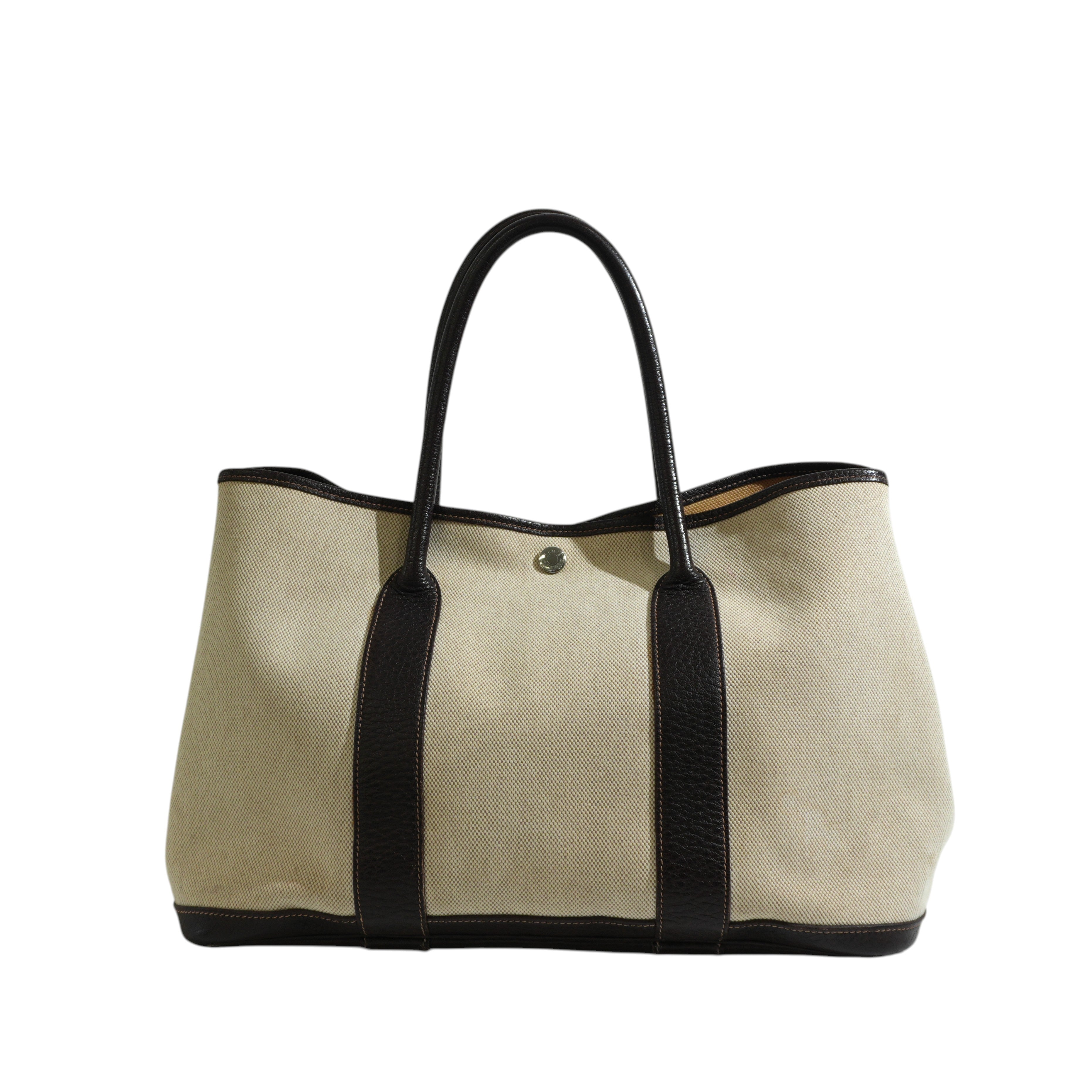 Pre-owned Hermes Garden Party Tote Bag Brown and Beige
