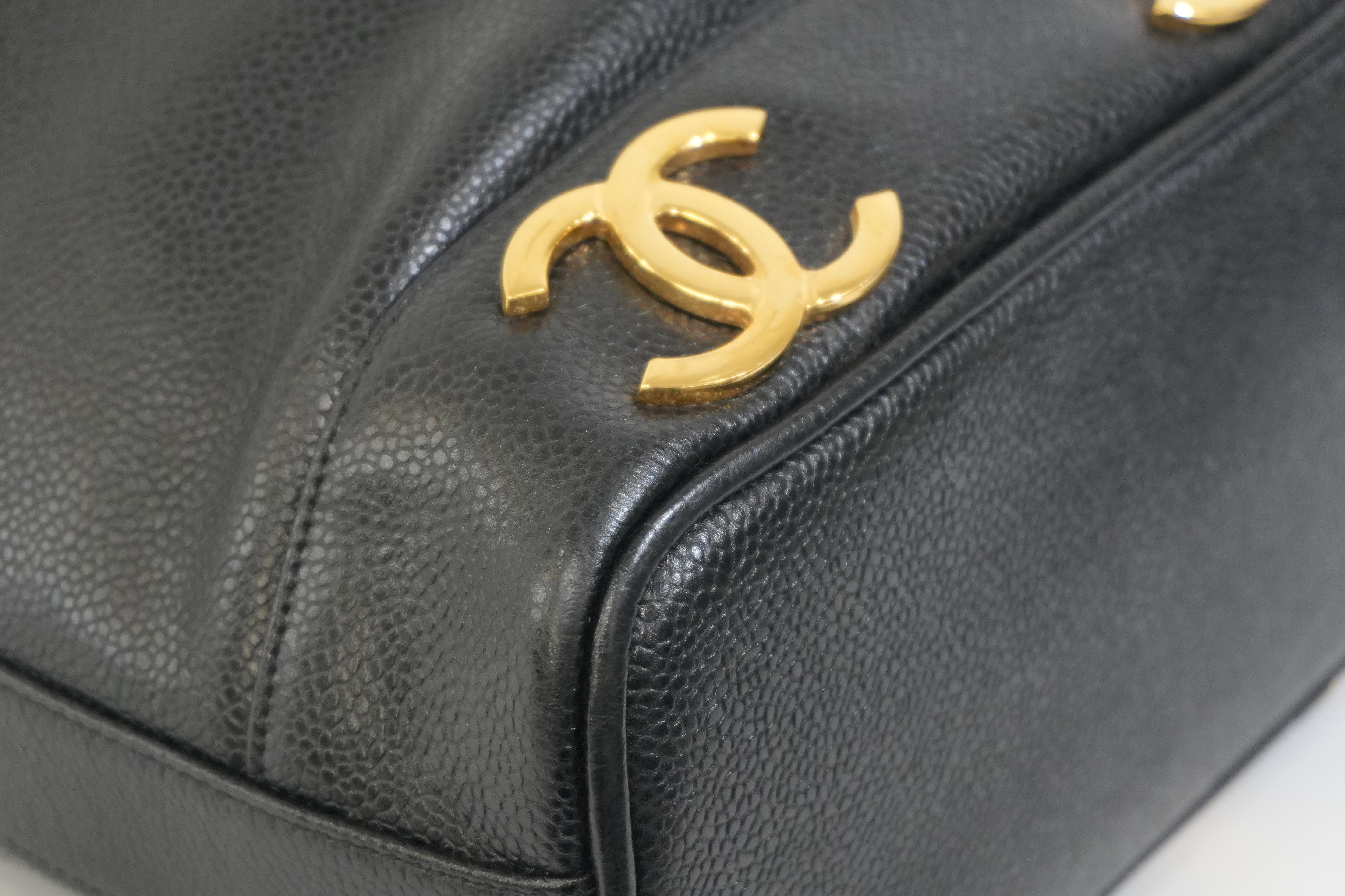 Pre-owned Chanel Caviar Skin Leather Bucket Shoulder Bag Black