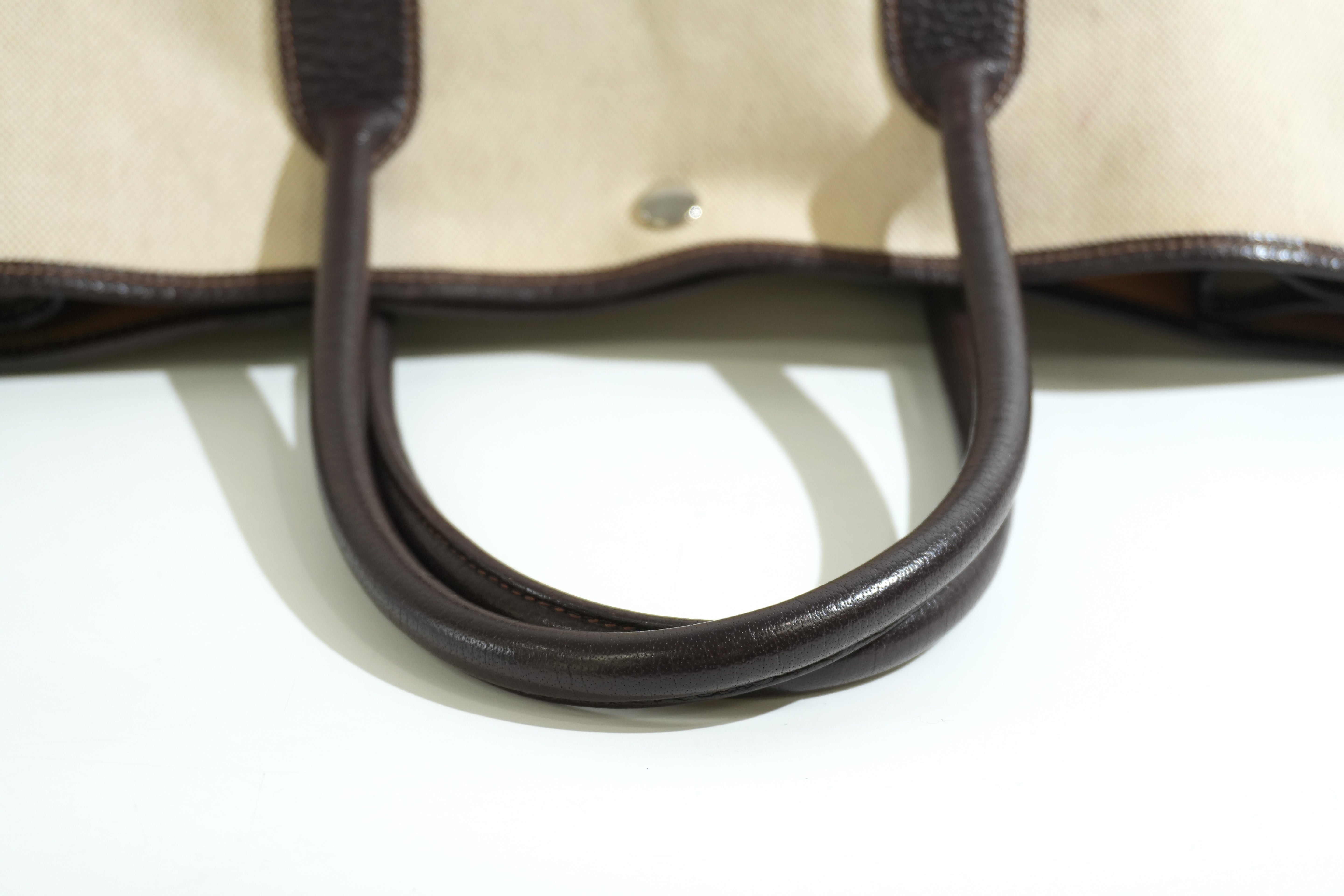 Pre-owned Hermes Garden Party Tote Bag Brown and Beige