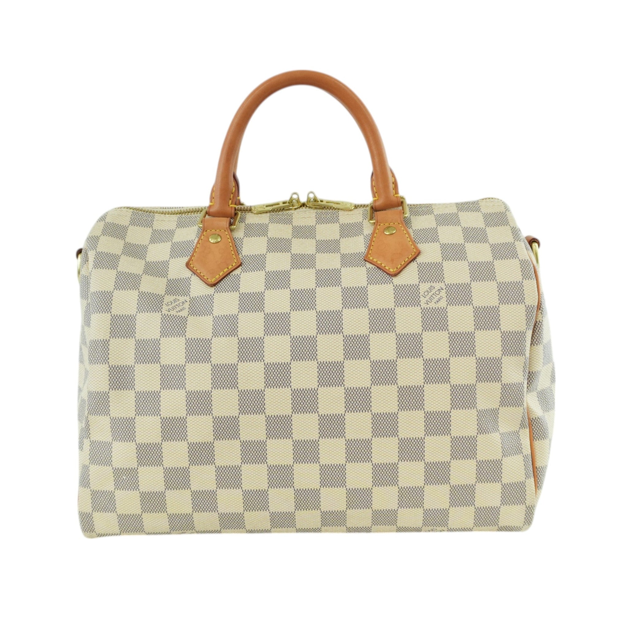 Pre-owned Louis Vuitton Damier Azur Speedy 30 Bandouliere Missing Strap