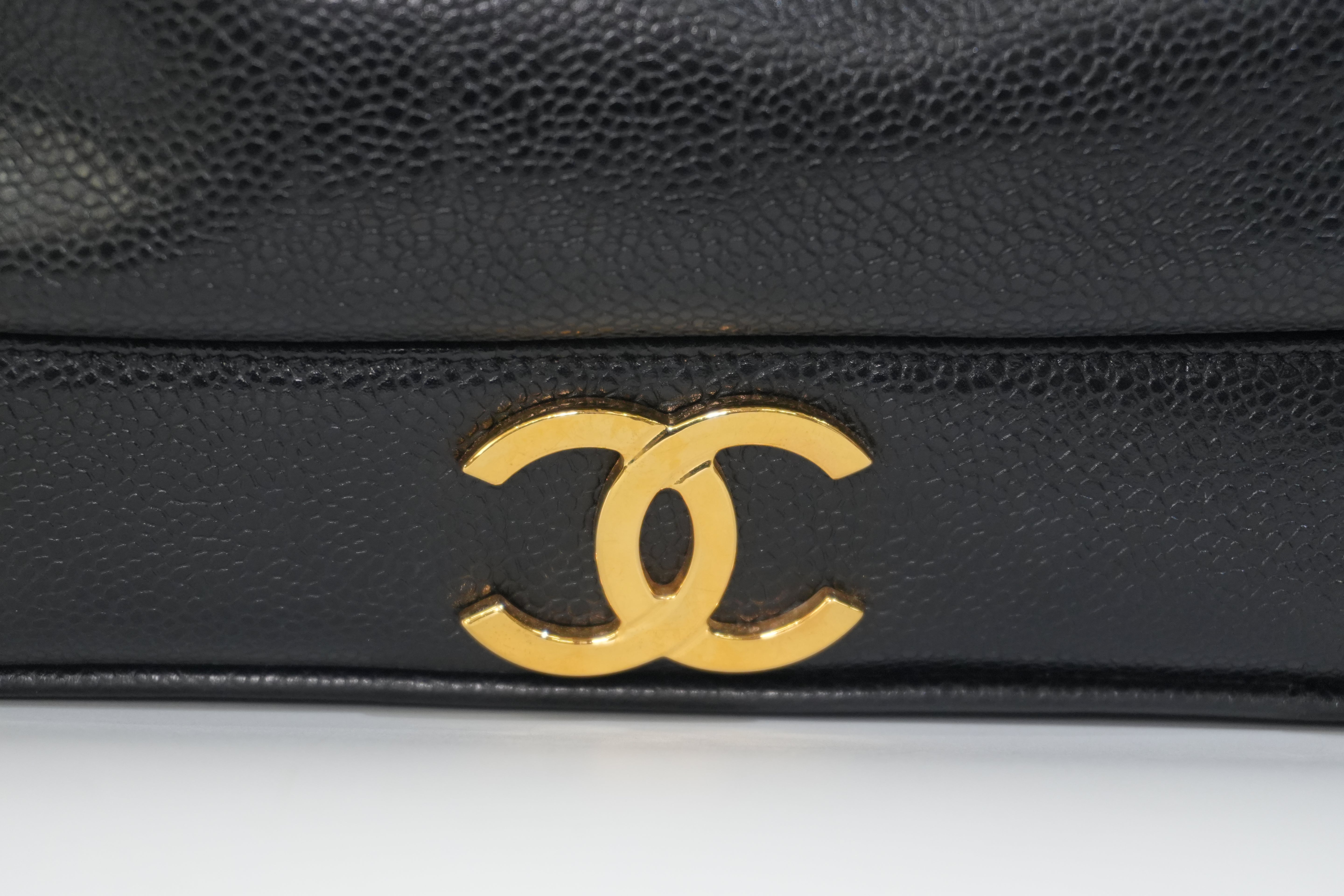 Pre-owned Chanel Caviar Skin Leather Bucket Shoulder Bag Black