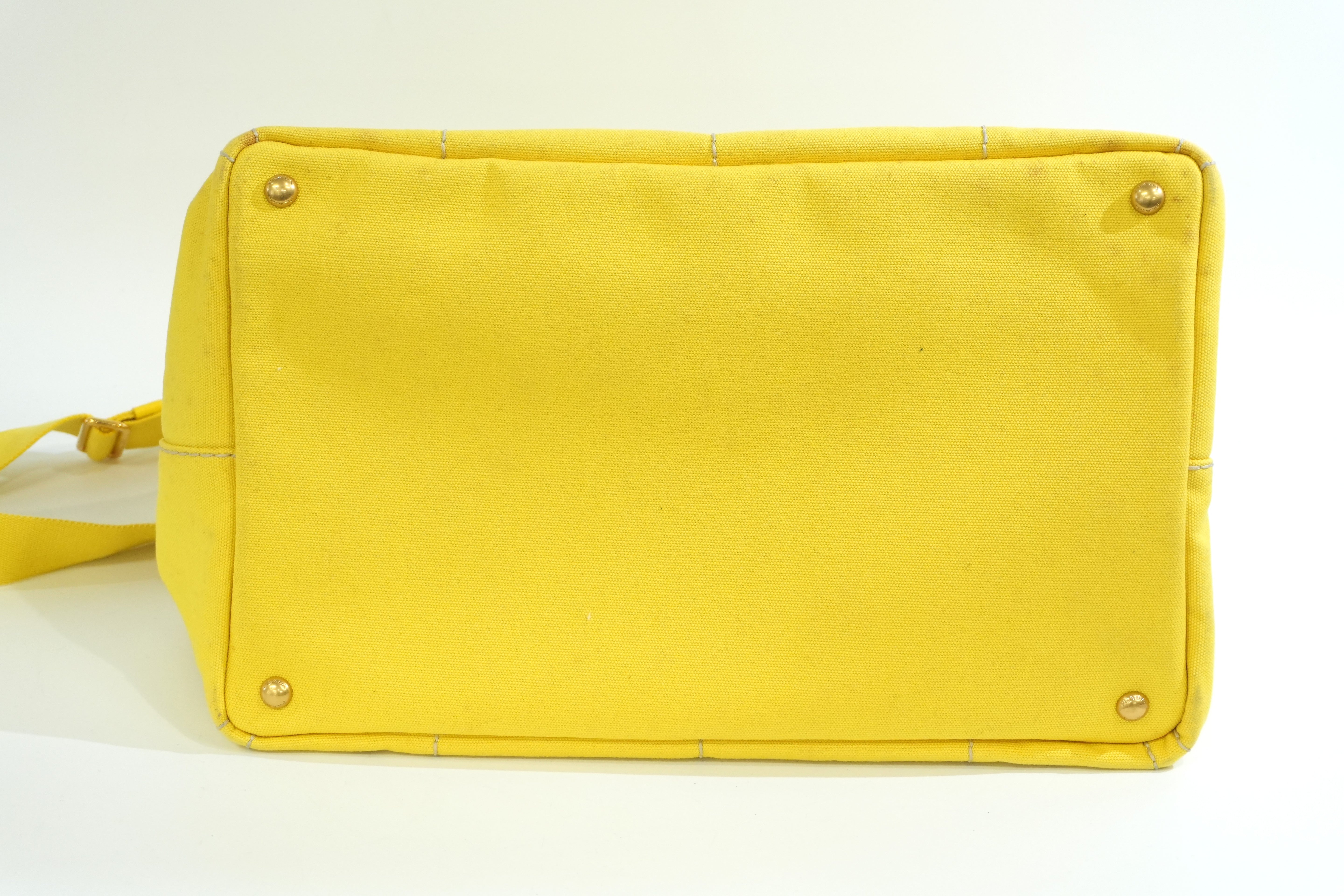 Pre-owned Prada Canapa Two Way Shoulder Bag Yellow
