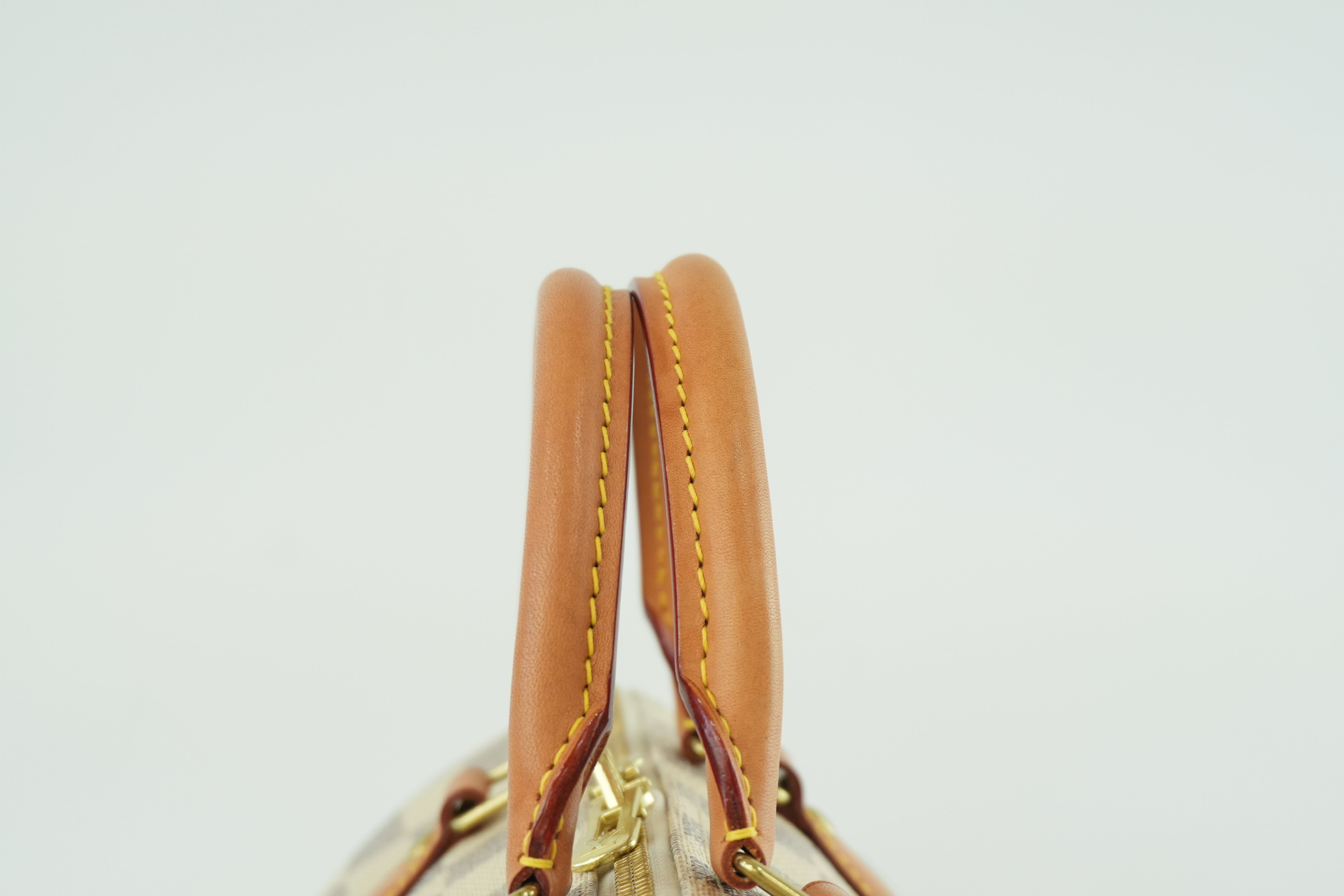 Pre-owned Louis Vuitton Damier Azur Speedy 30 Bandouliere Missing Strap