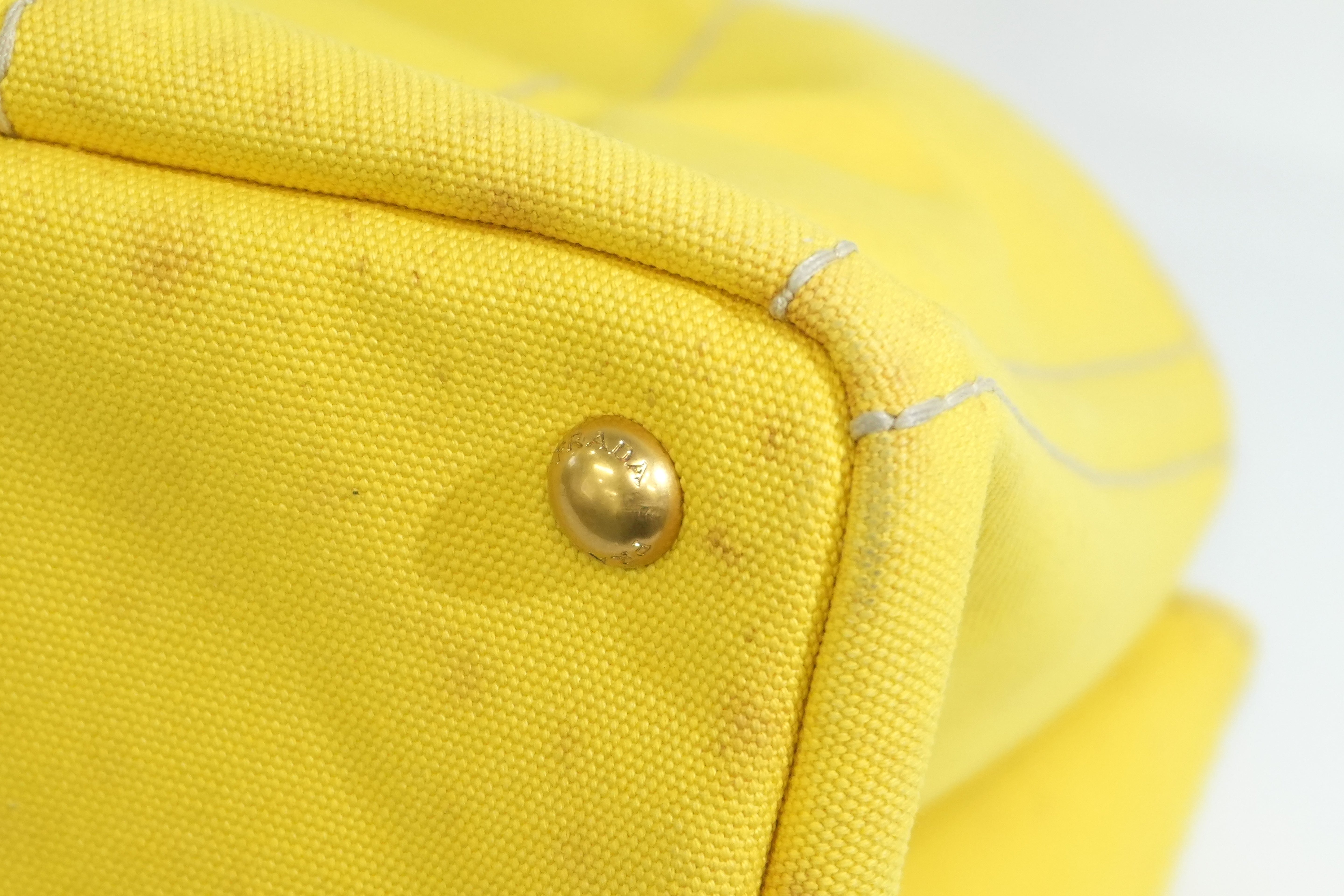 Pre-owned Prada Canapa Two Way Shoulder Bag Yellow