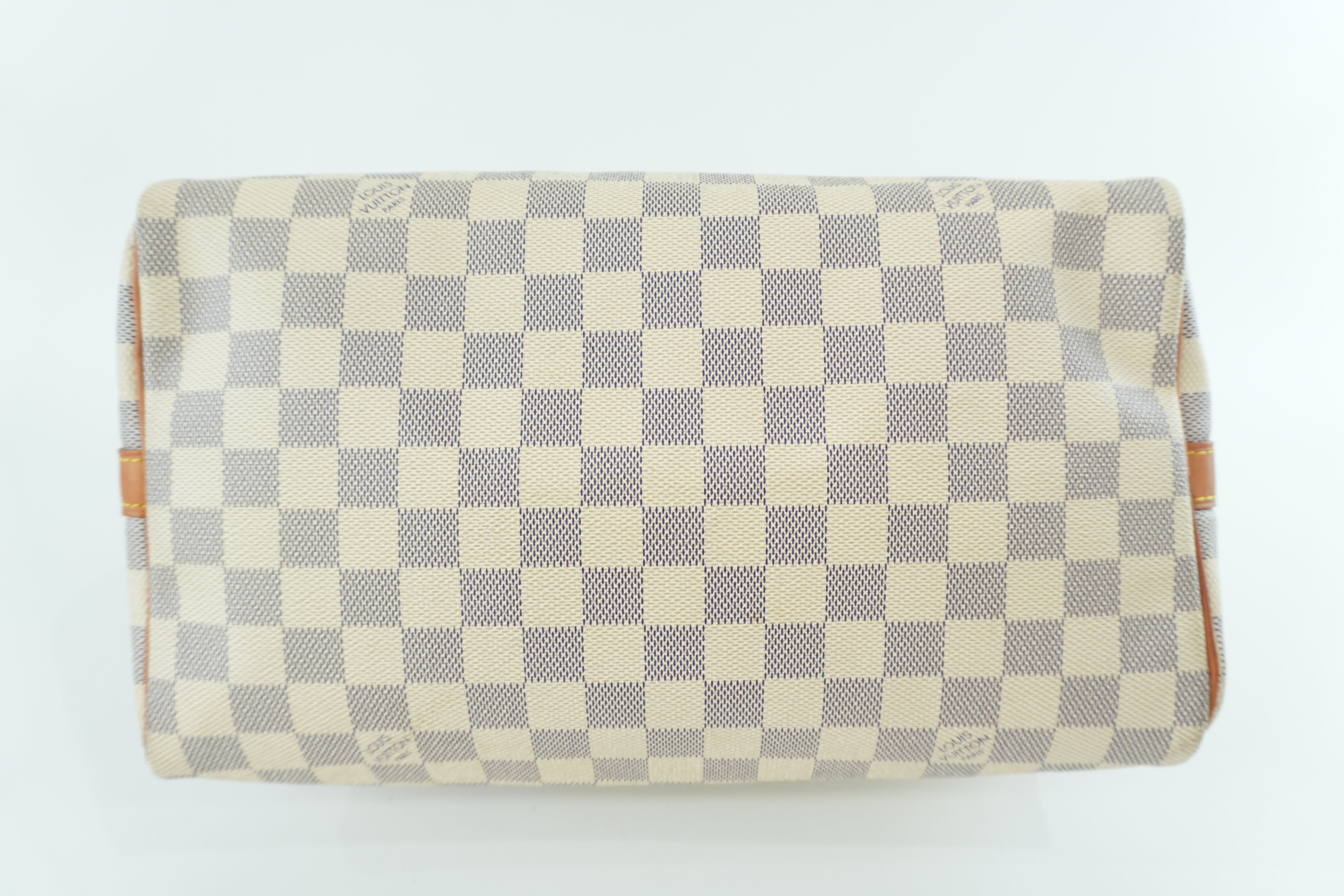 Pre-owned Louis Vuitton Damier Azur Speedy 30 Bandouliere Missing Strap