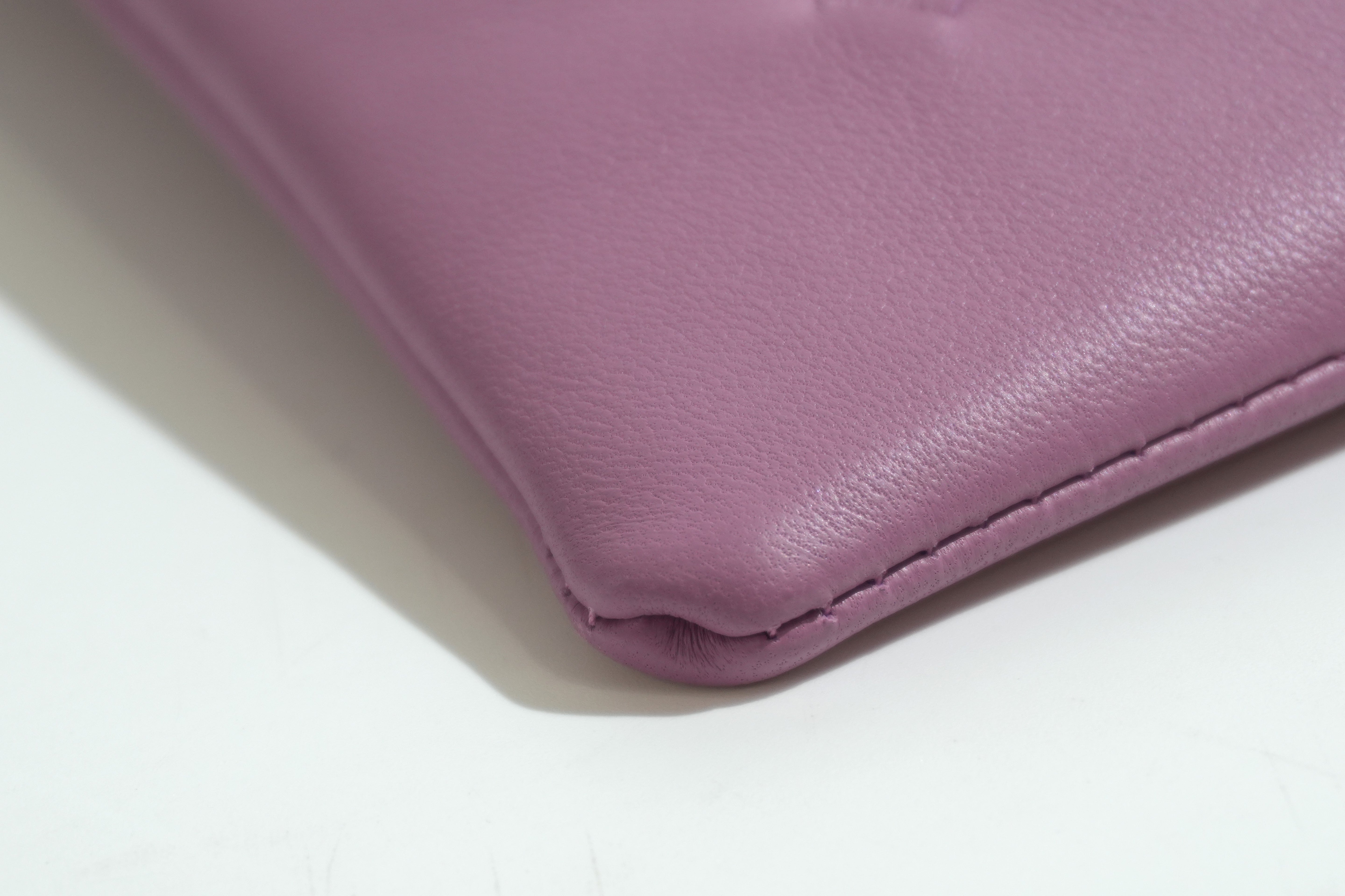 Pre-owned Bottega Intercciato Wrist Clutch Bag Purple