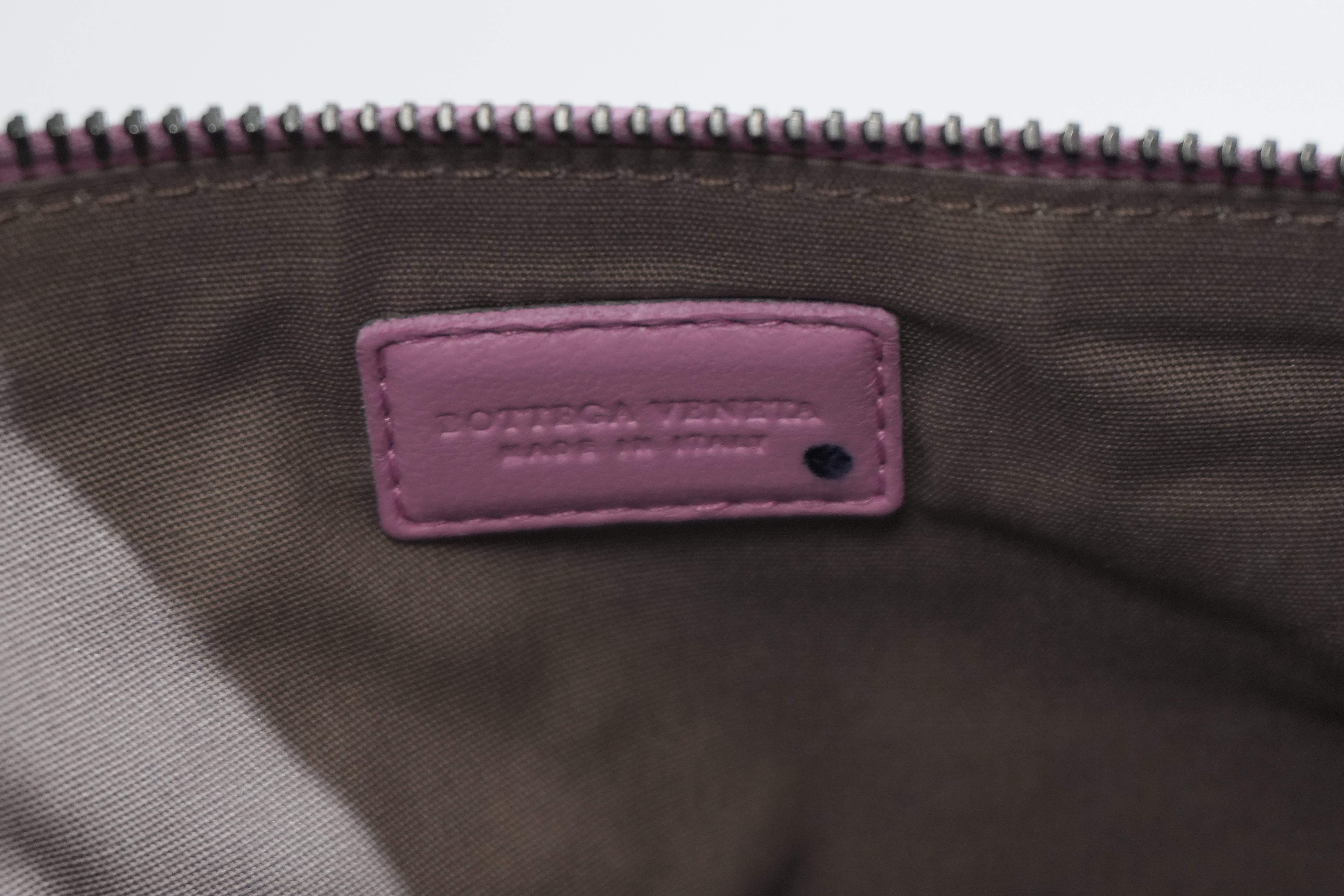 Pre-owned Bottega Intercciato Wrist Clutch Bag Purple