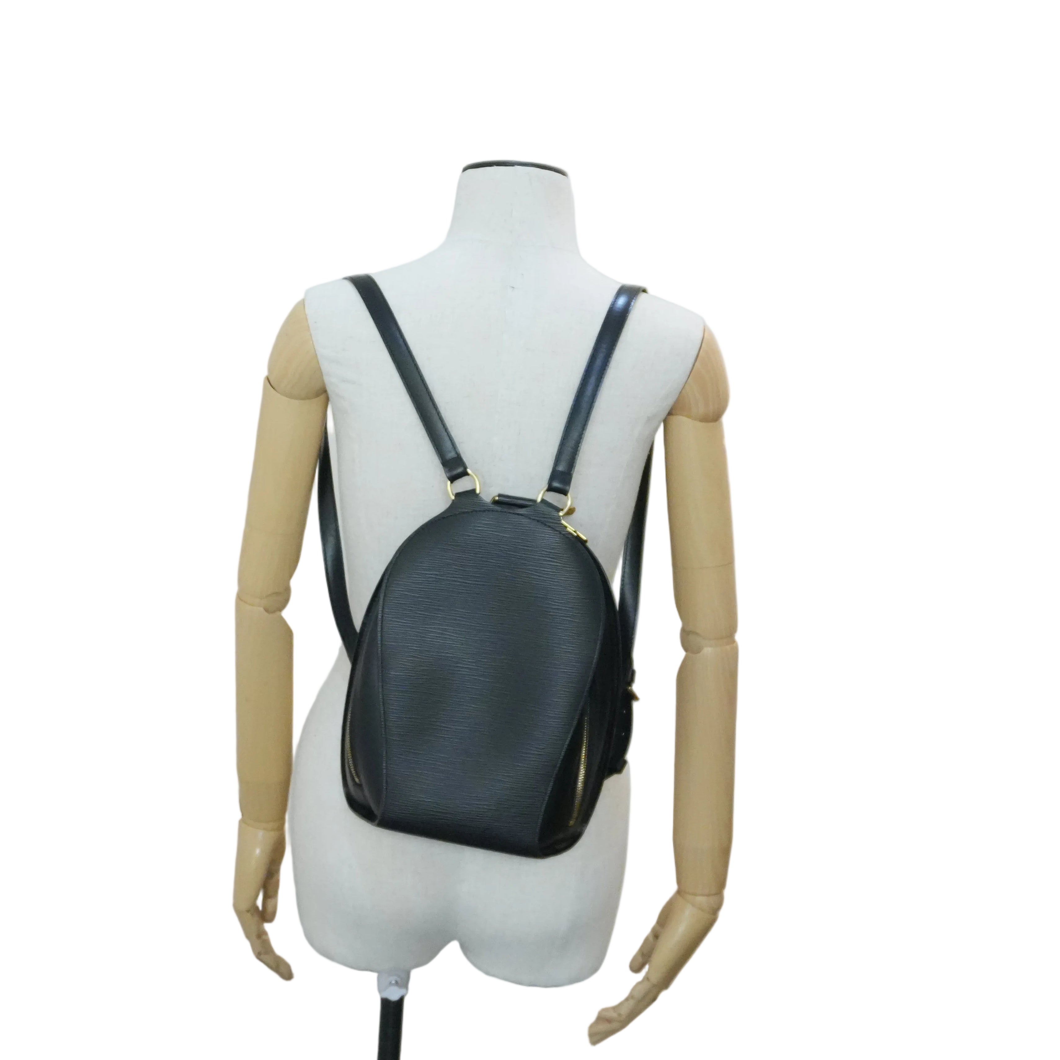 Pre-owned Louis Vuitton Leather Epi Mabillon Backpack PM Black