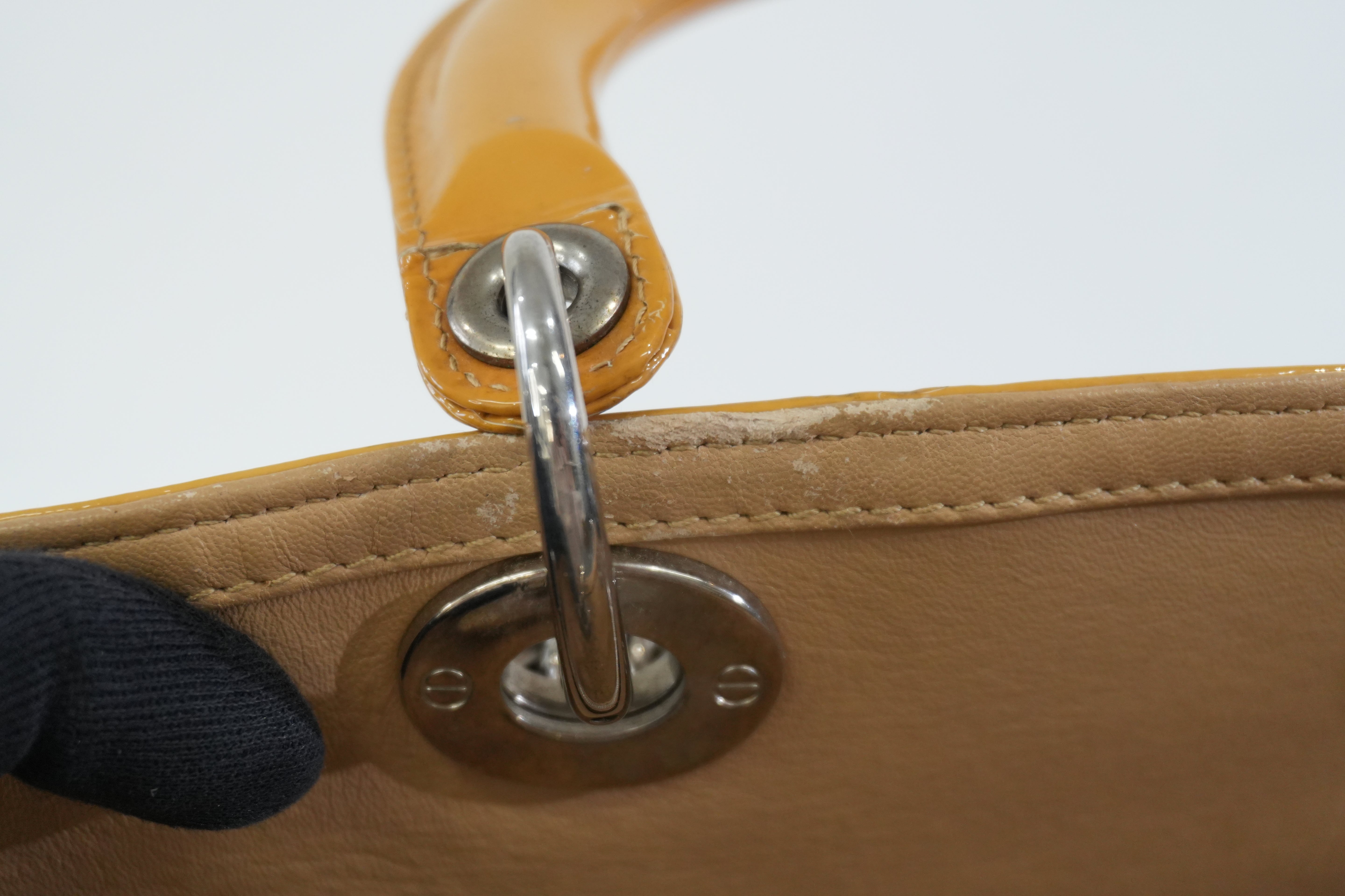 Pre-owned Dior Lady Dior Handbag Yellow