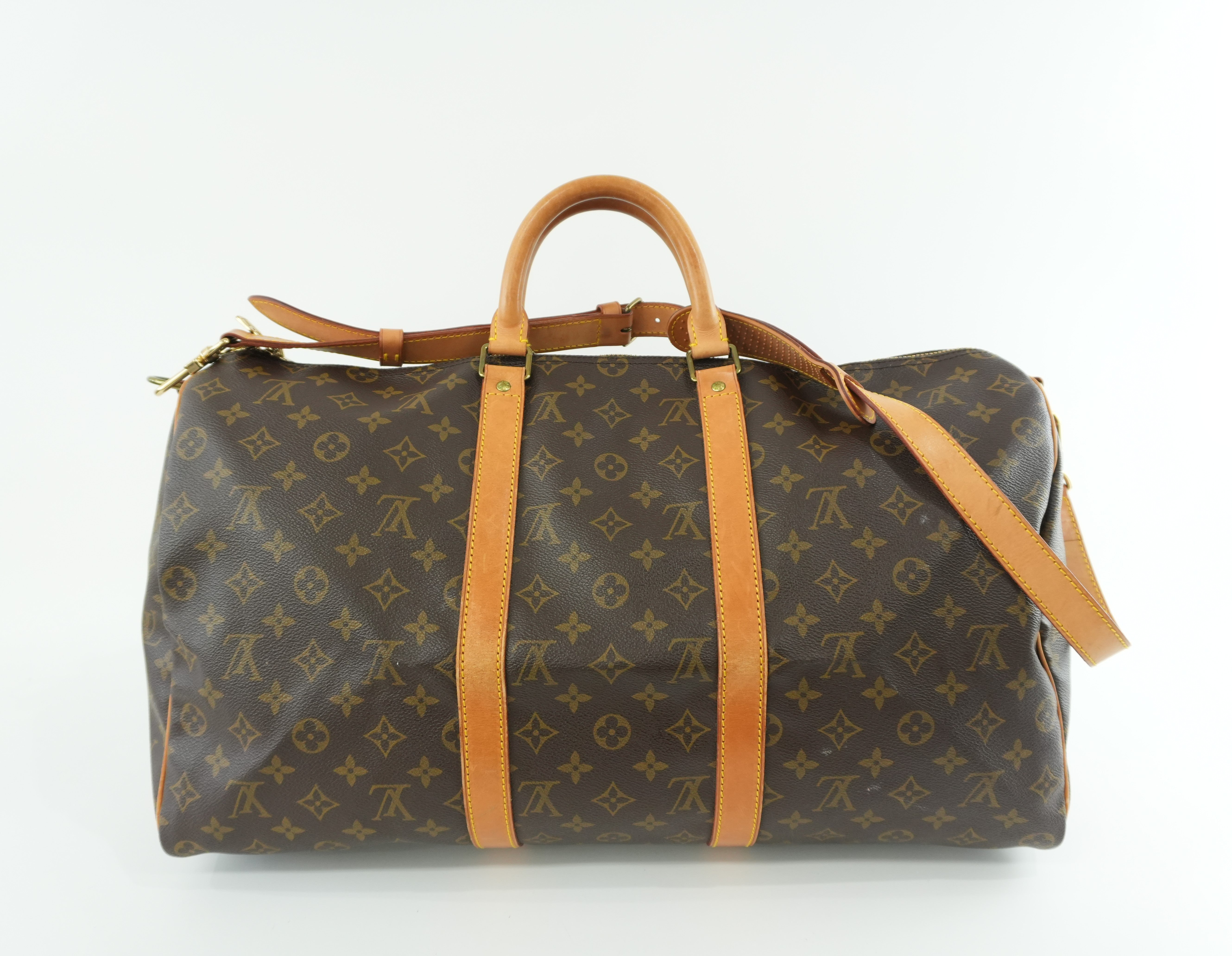 Pre-owned Louis Vuitton Monogram Keepall 50 Bandouliere