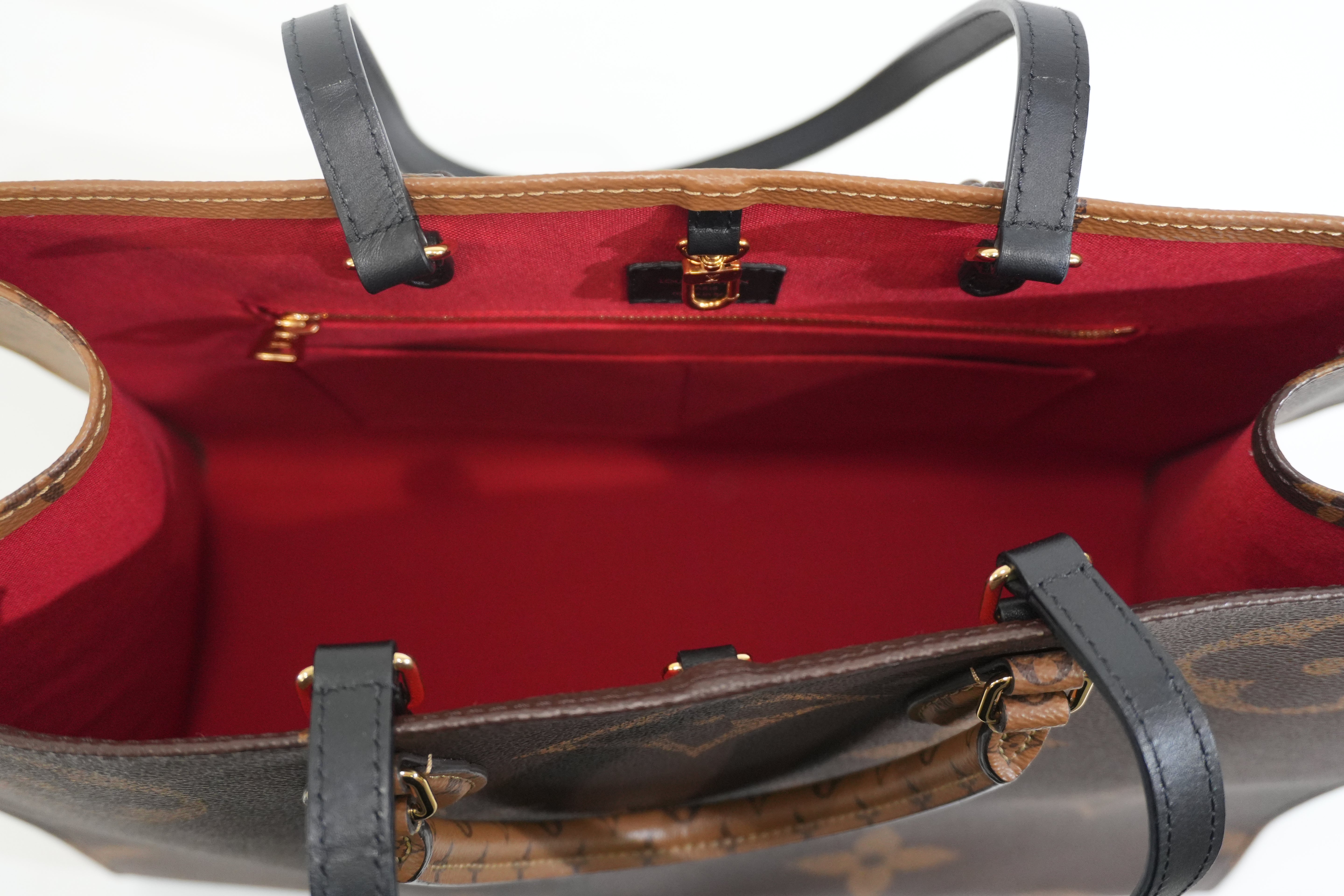 Pre-owned Louis Vuitton Reverse Monogram On the Go GM Tote Bag