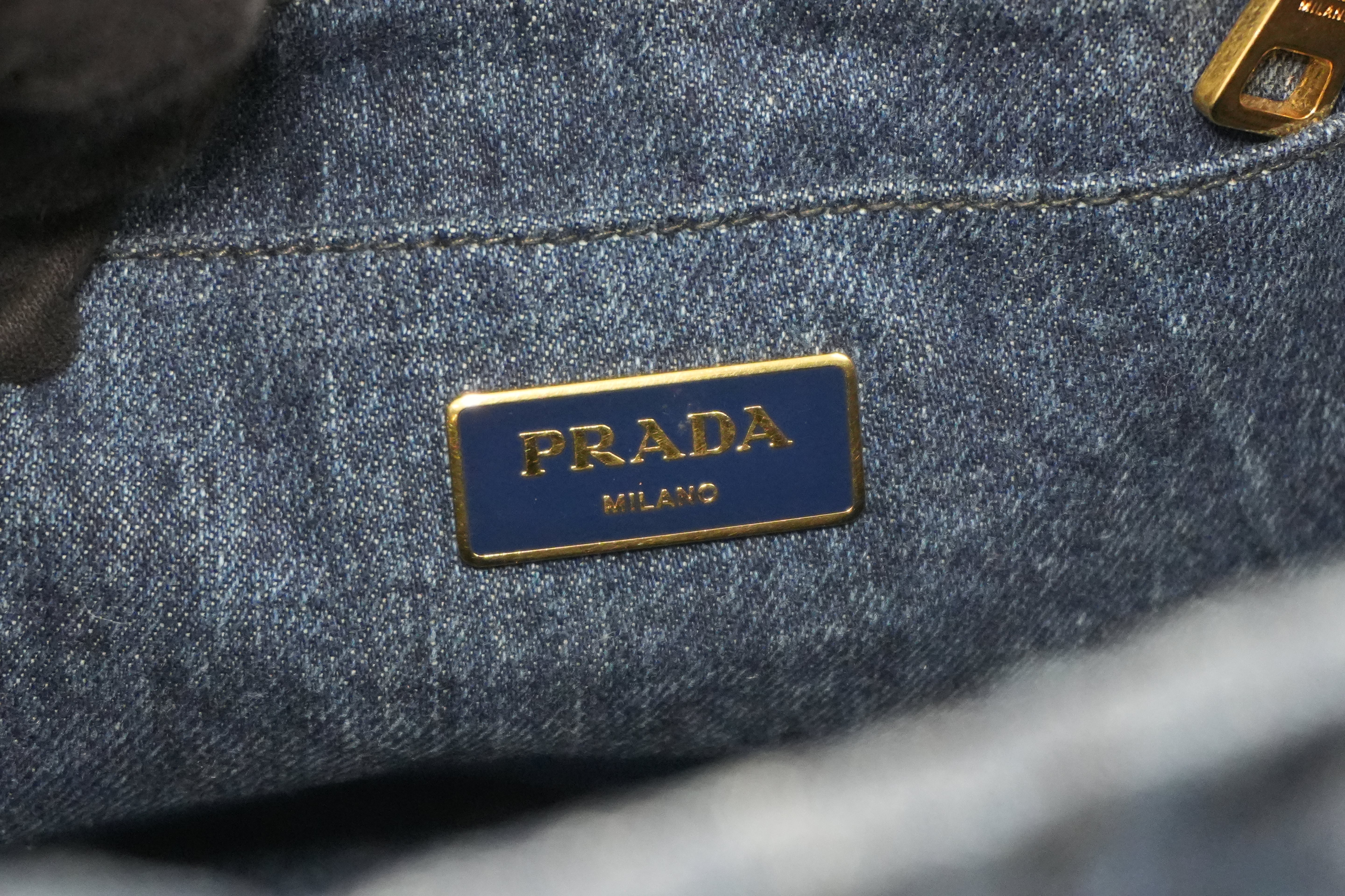 Pre-owned Prada Canapa Handbag Denim