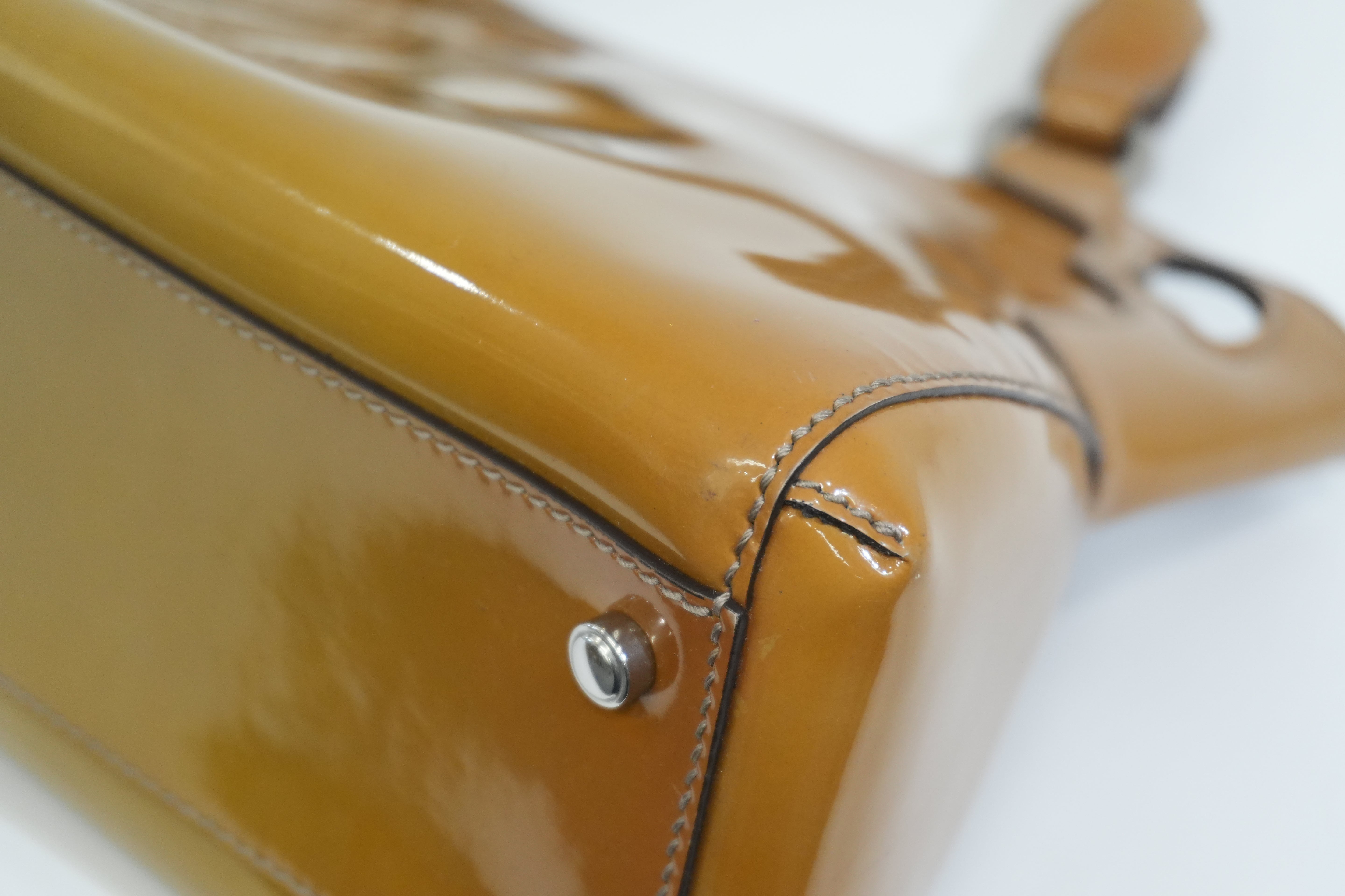Pre-owned Cartier Leather Patent Handbag Tan