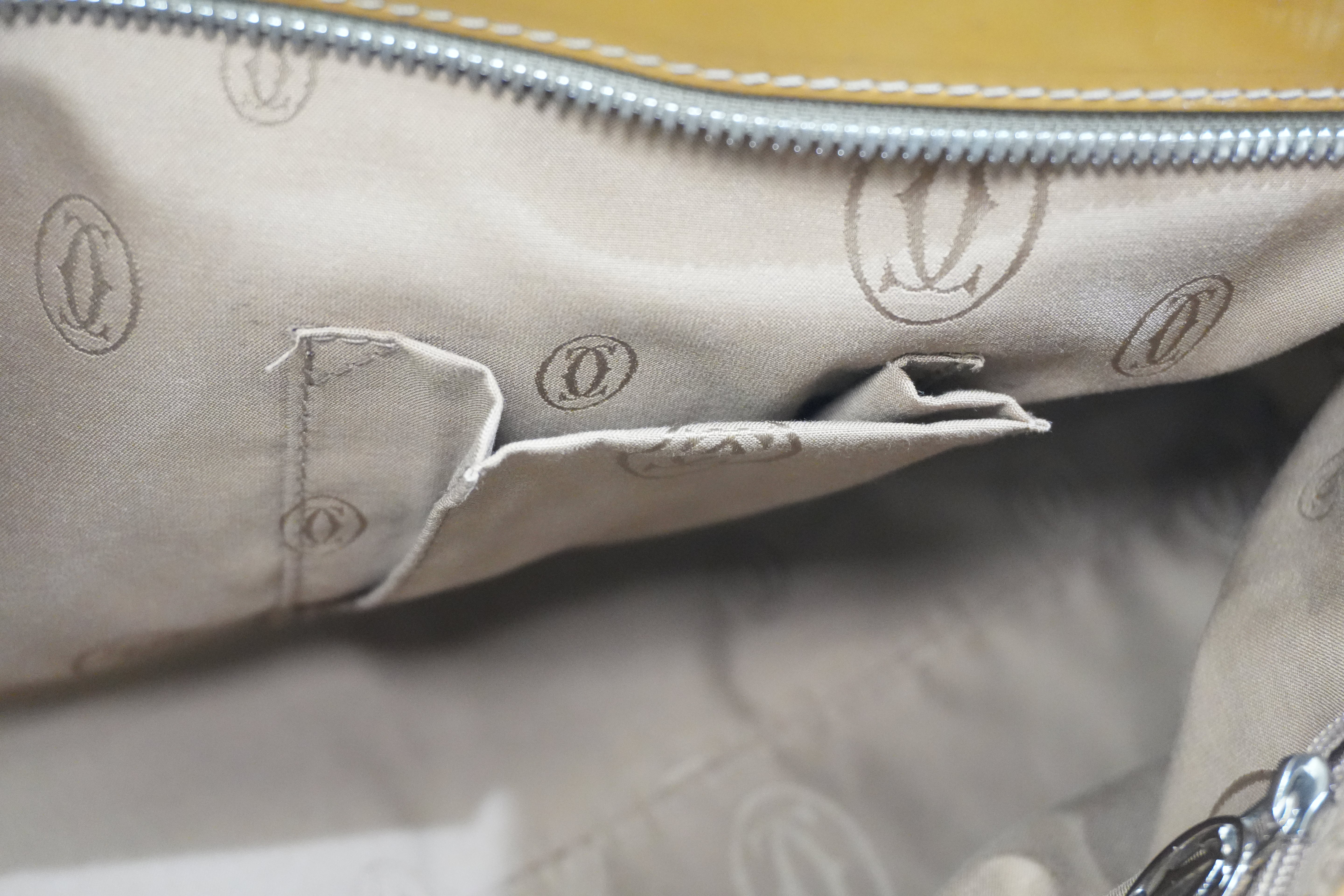 Pre-owned Cartier Leather Patent Handbag Tan