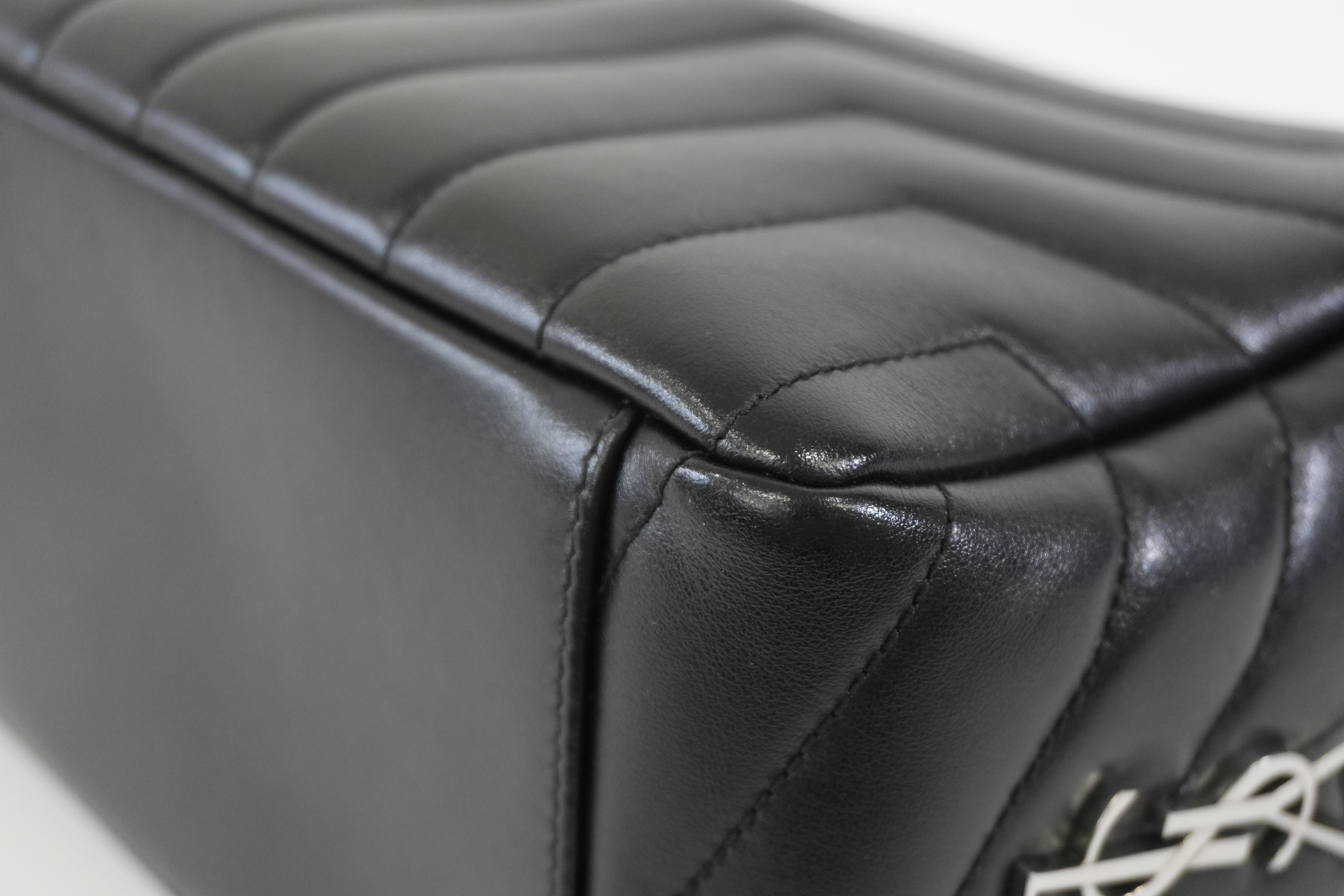 Pre-owned Saint Laurent Loulou Bowling Chain Shoulder Bag Black