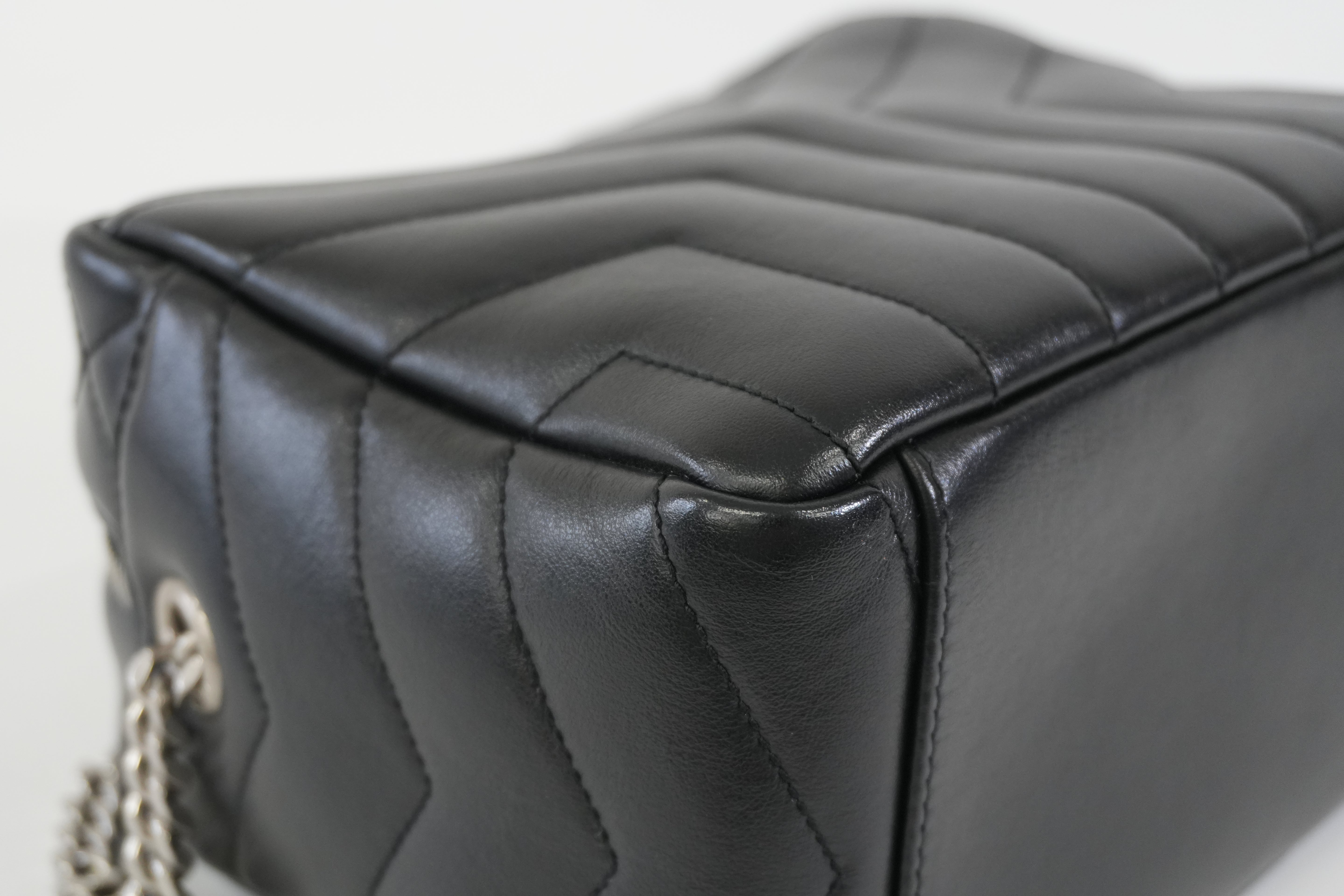 Pre-owned Saint Laurent Loulou Bowling Chain Shoulder Bag Black