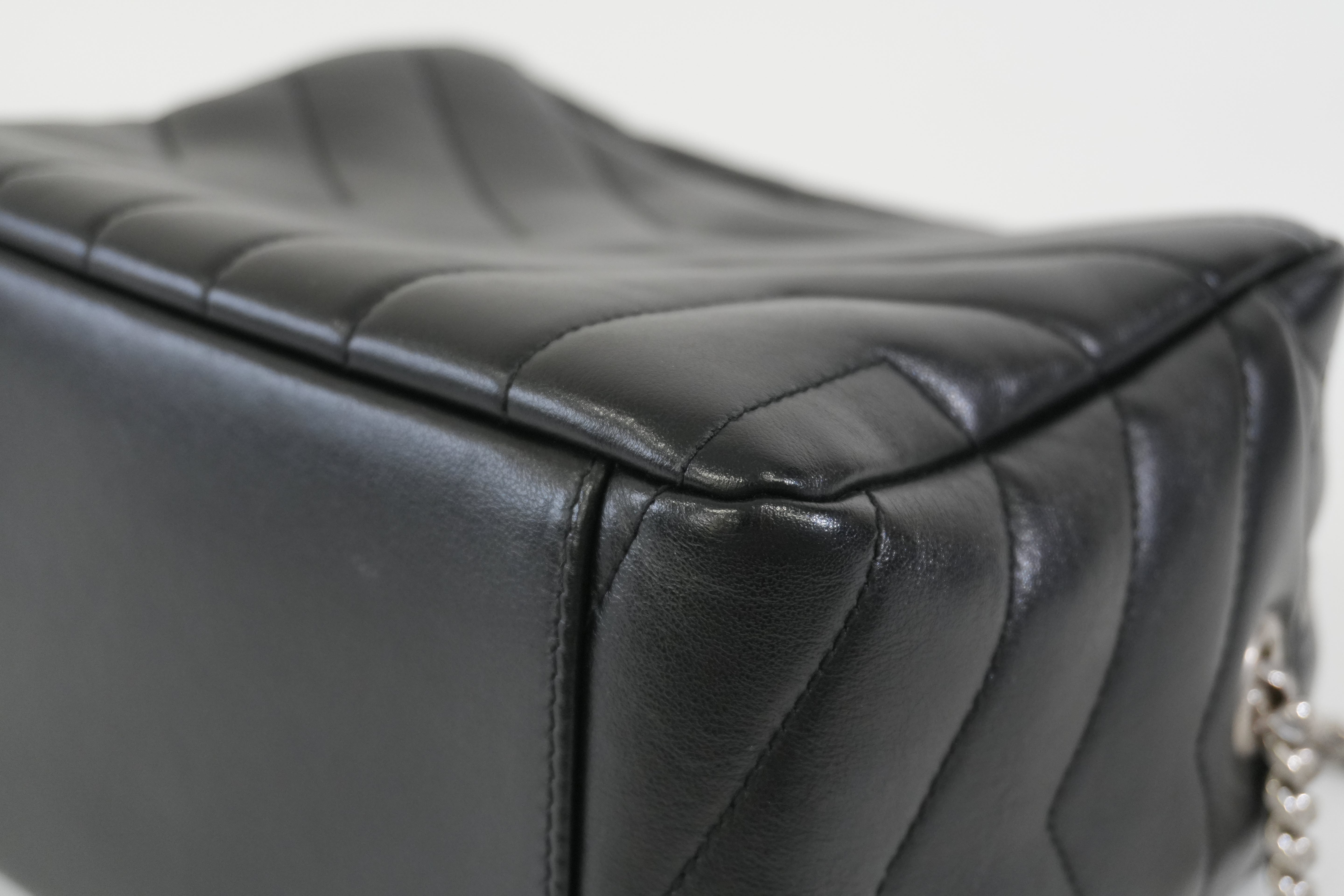 Pre-owned Saint Laurent Loulou Bowling Chain Shoulder Bag Black