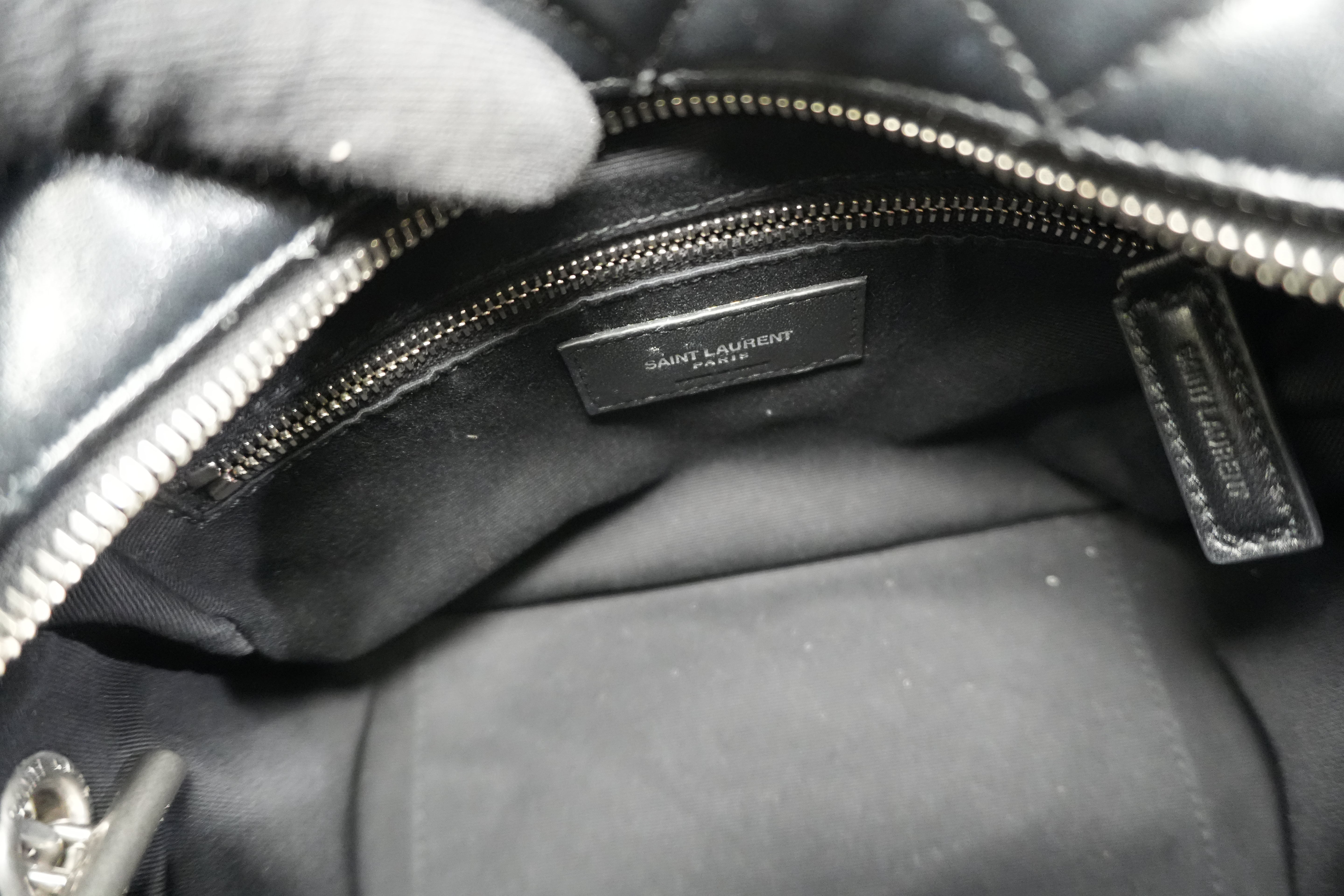 Pre-owned Saint Laurent Loulou Bowling Chain Shoulder Bag Black