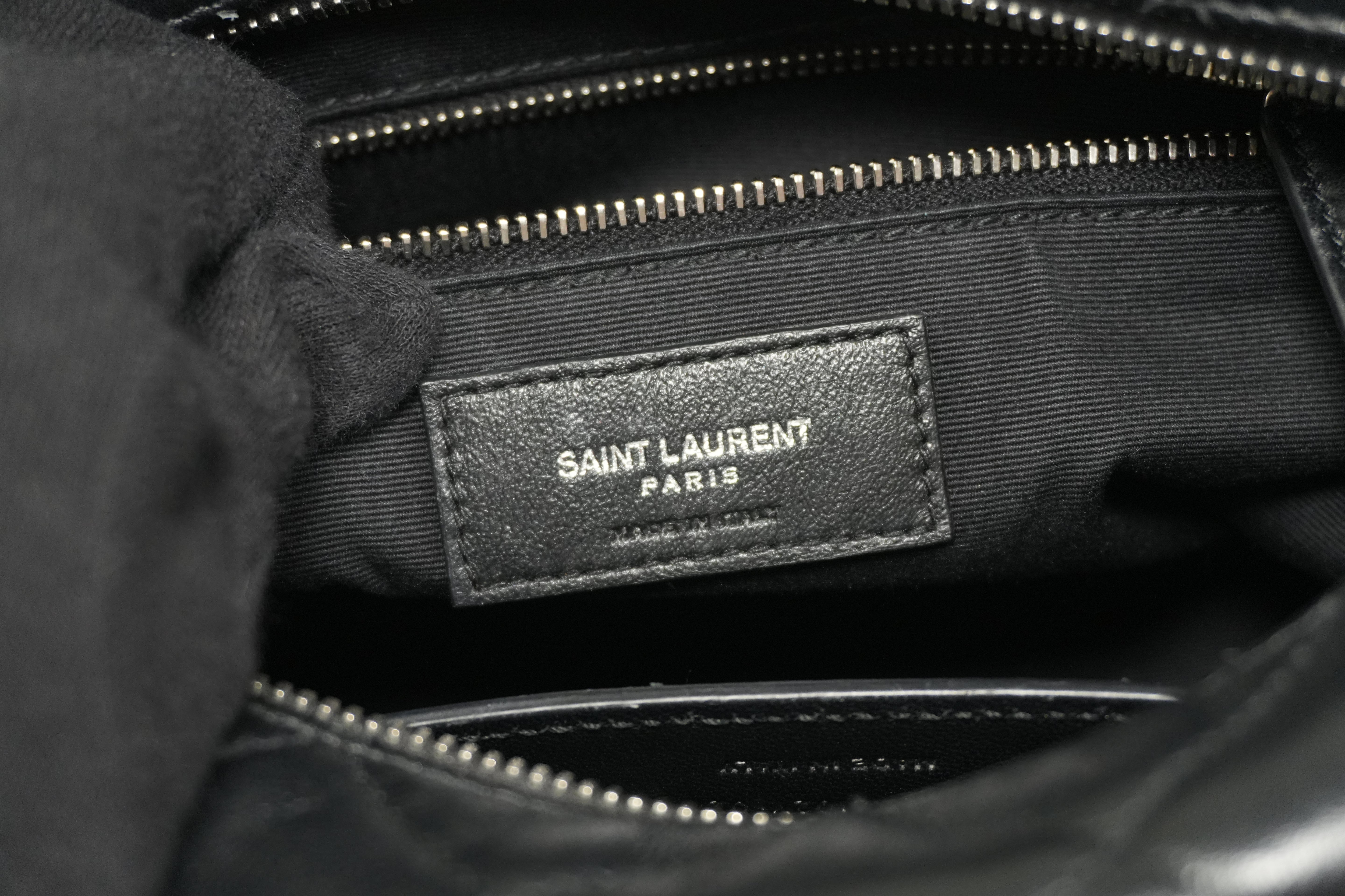 Pre-owned Saint Laurent Loulou Bowling Chain Shoulder Bag Black