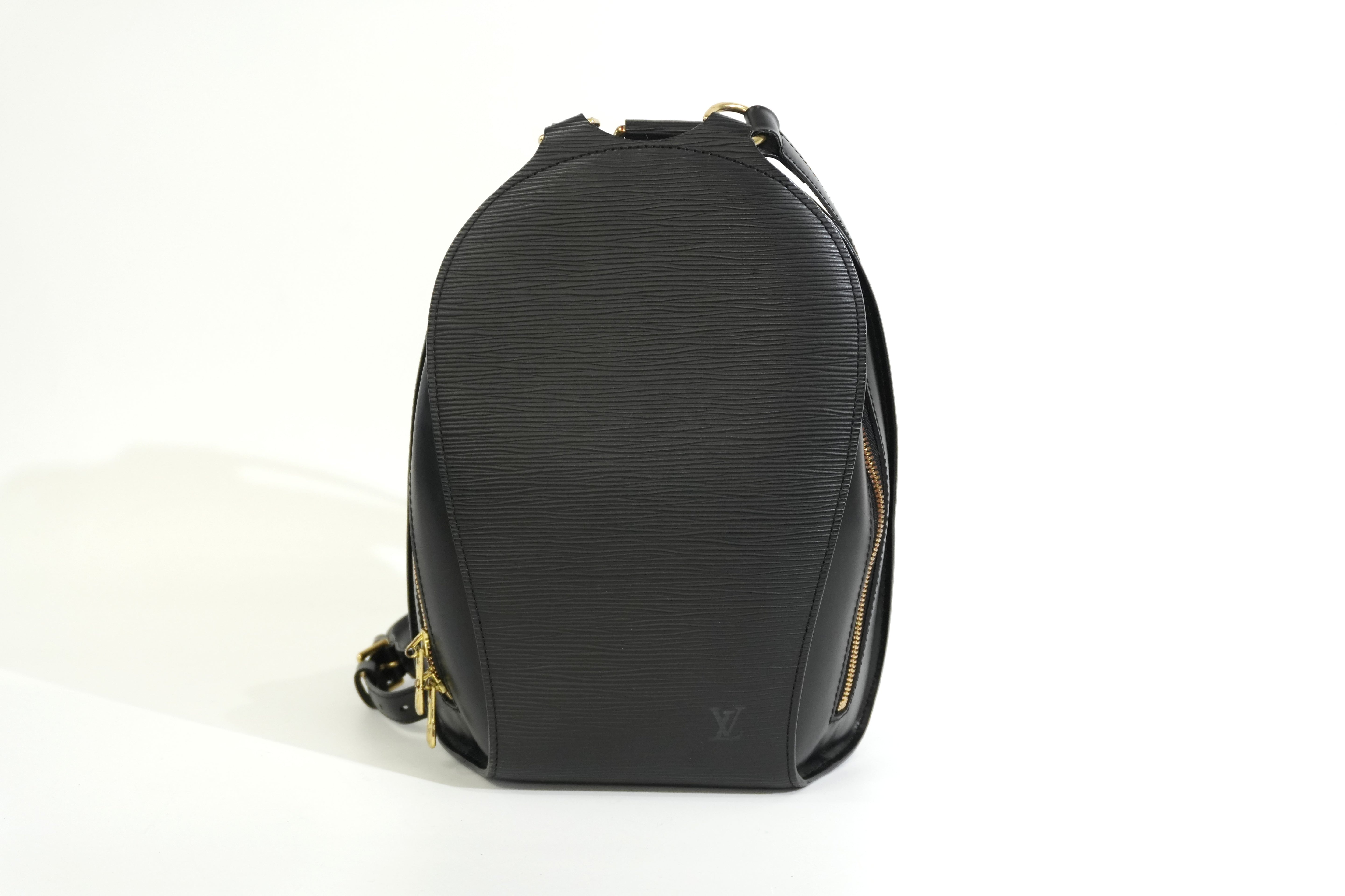 Pre-owned Louis Vuitton Leather Epi Mabillon Backpack PM Black