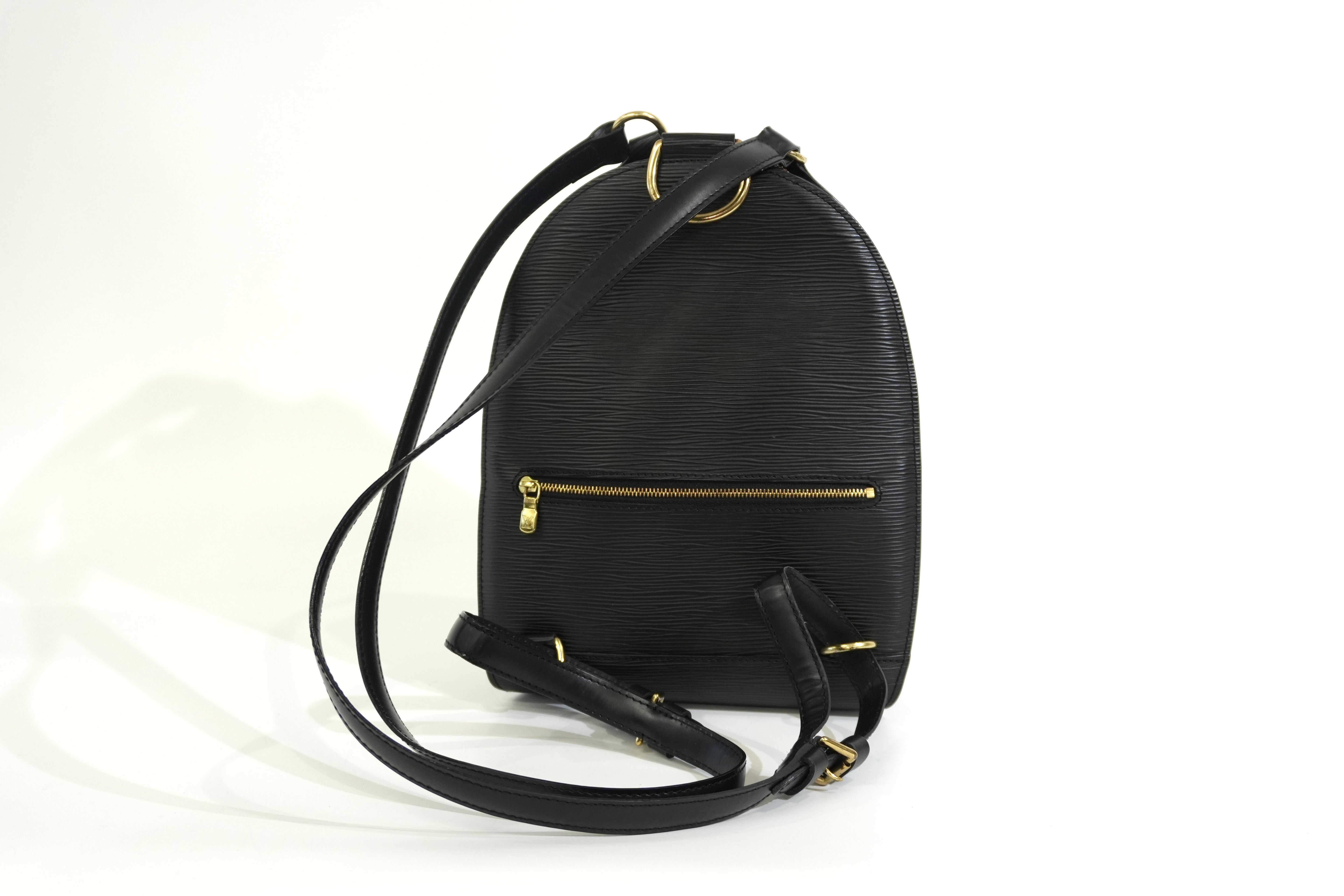 Pre-owned Louis Vuitton Leather Epi Mabillon Backpack PM Black