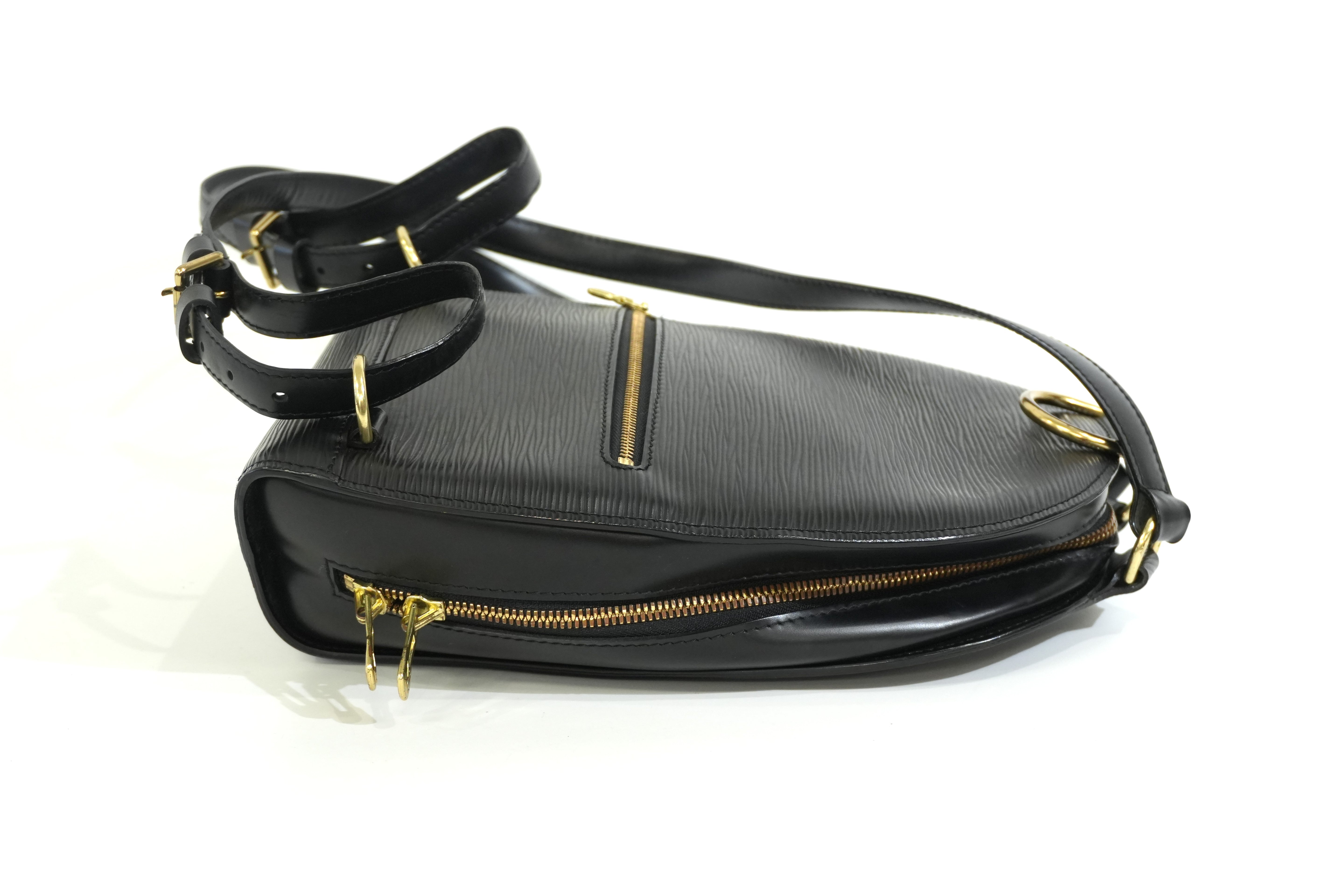Pre-owned Louis Vuitton Leather Epi Mabillon Backpack PM Black