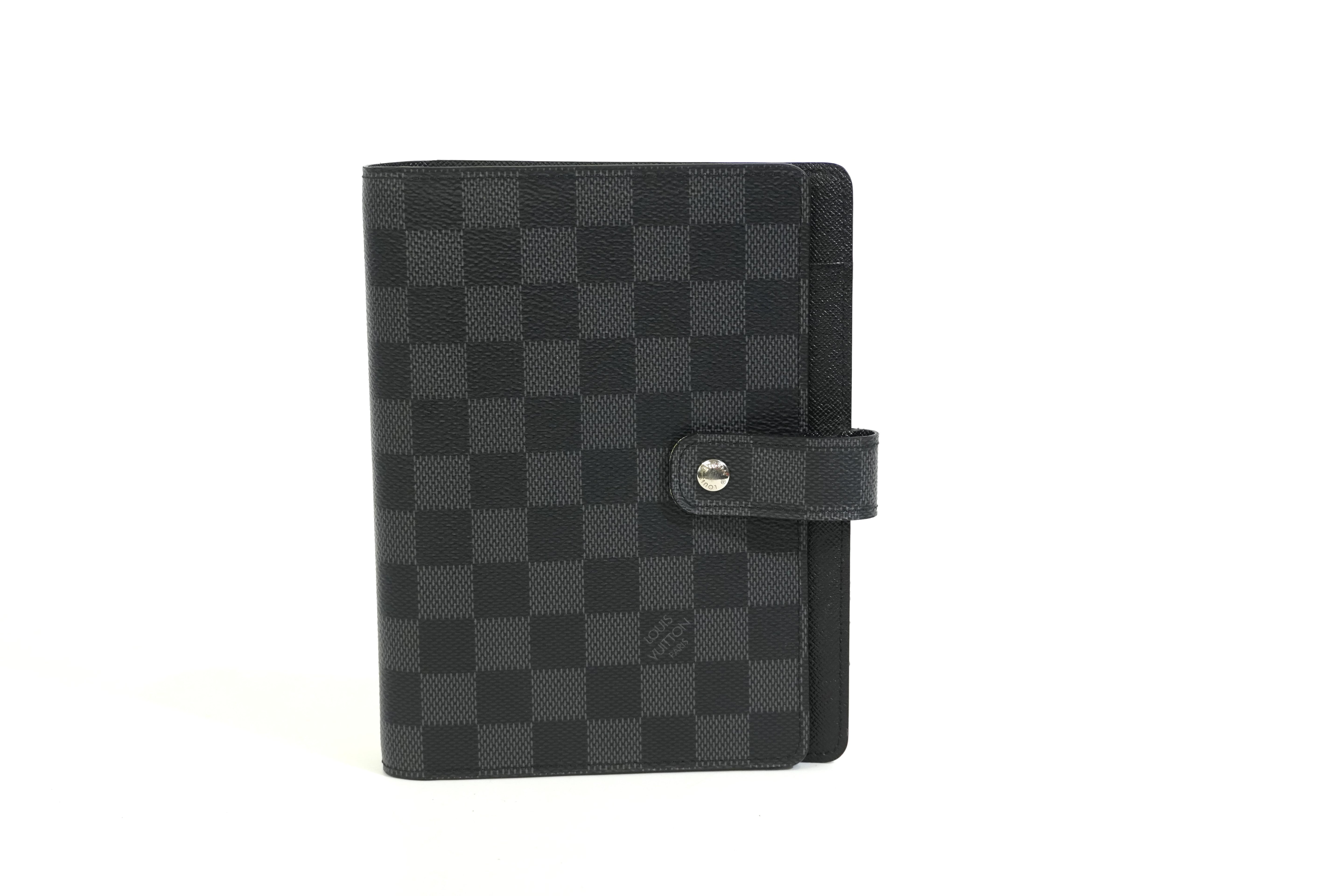 Pre-owned Louis Vuitton Damier Graphite Agenda MM
