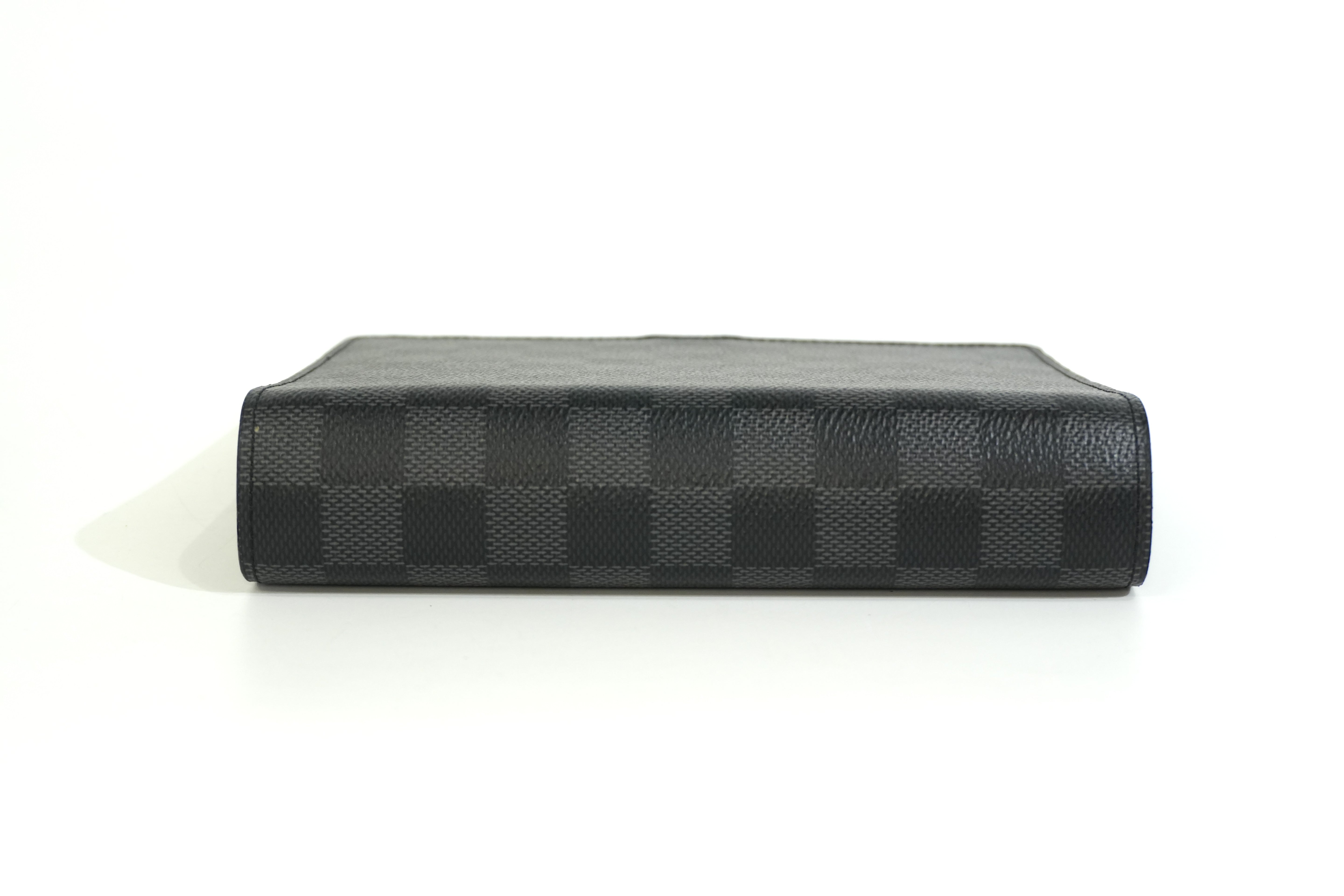 Pre-owned Louis Vuitton Damier Graphite Agenda MM