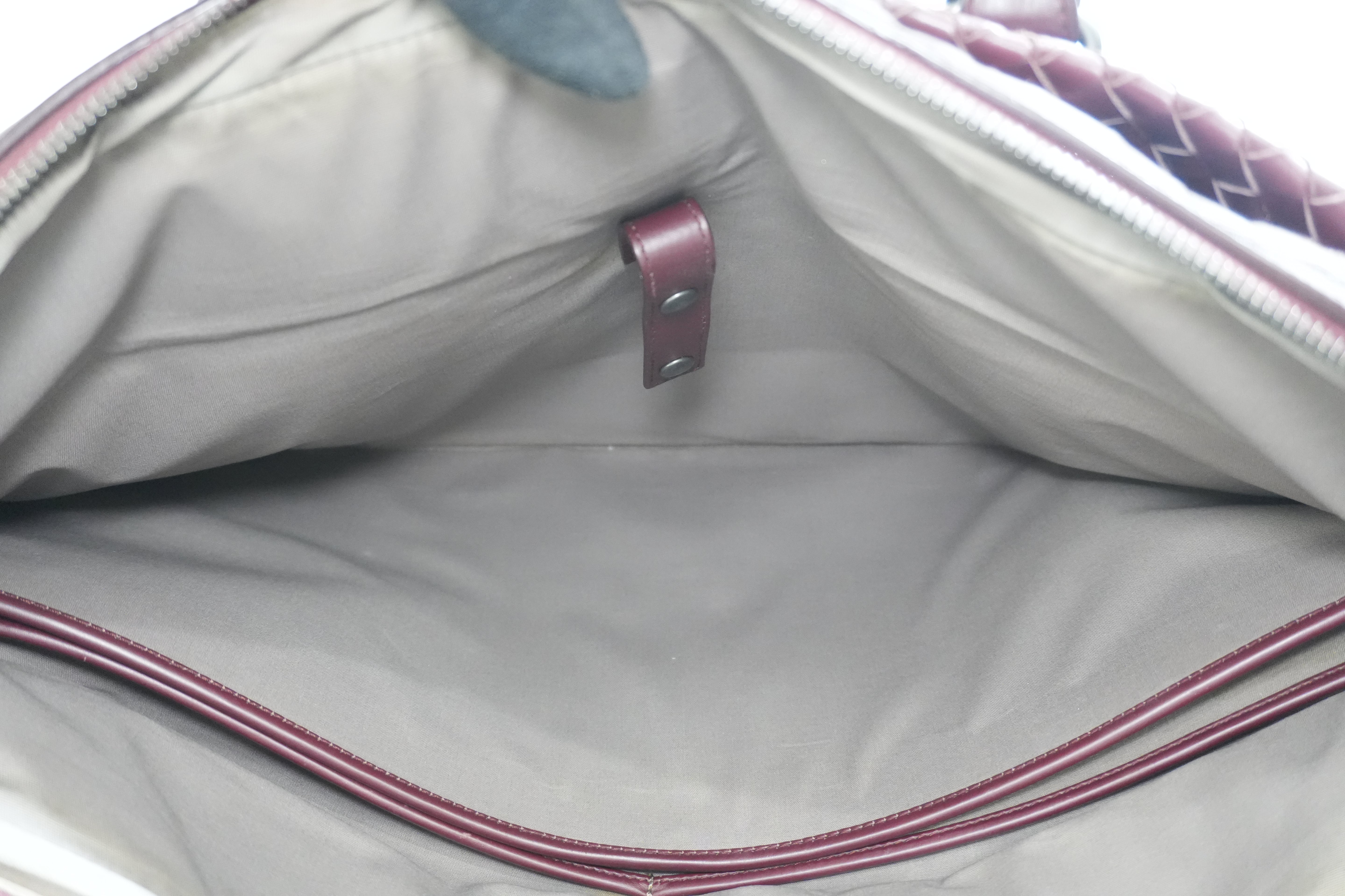Pre-owned Bottega Two Way Intercciato Briefcase Burgundy