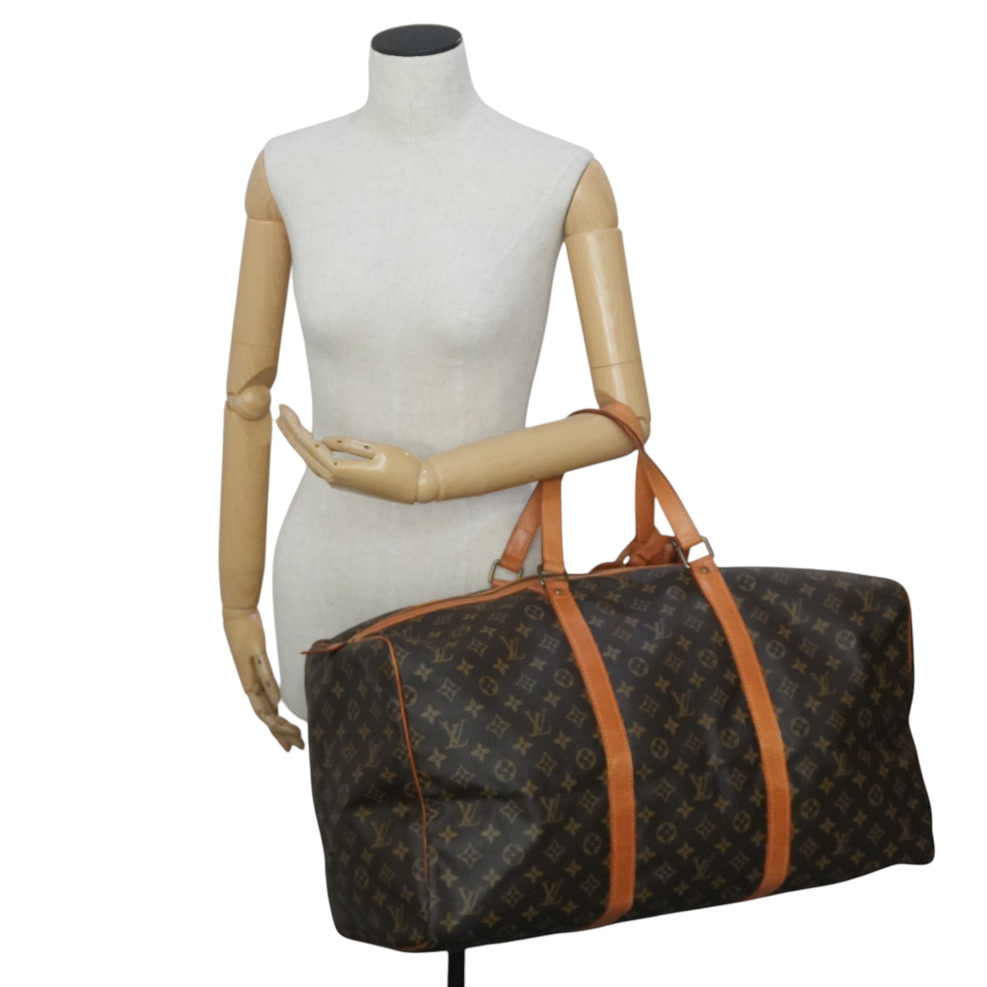 Pre-owned Louis Vuitton Monogram Sac Souple 55 Boston Bag