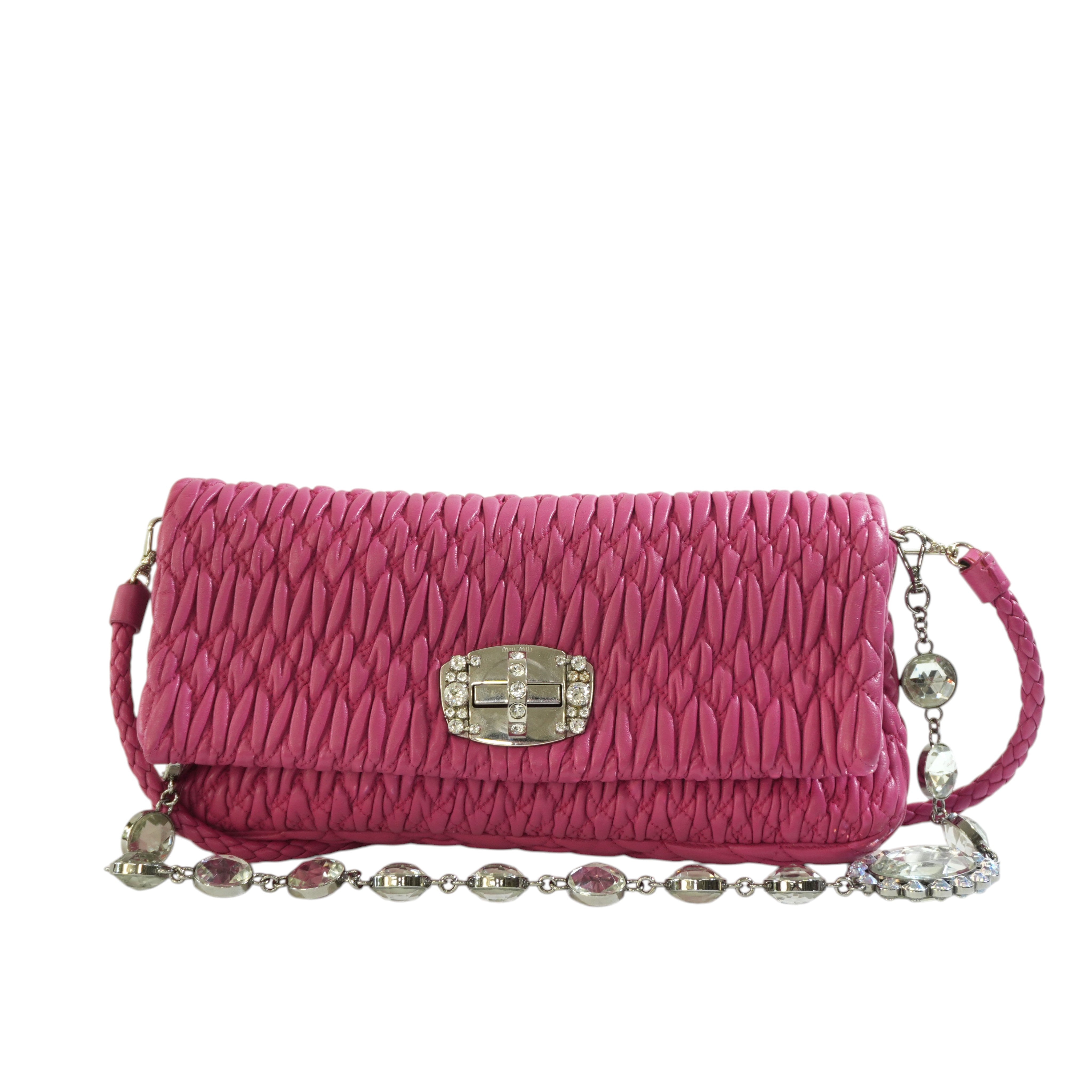 Pre-owned Miu Miu Metelasse Shoulder Bag Pink
