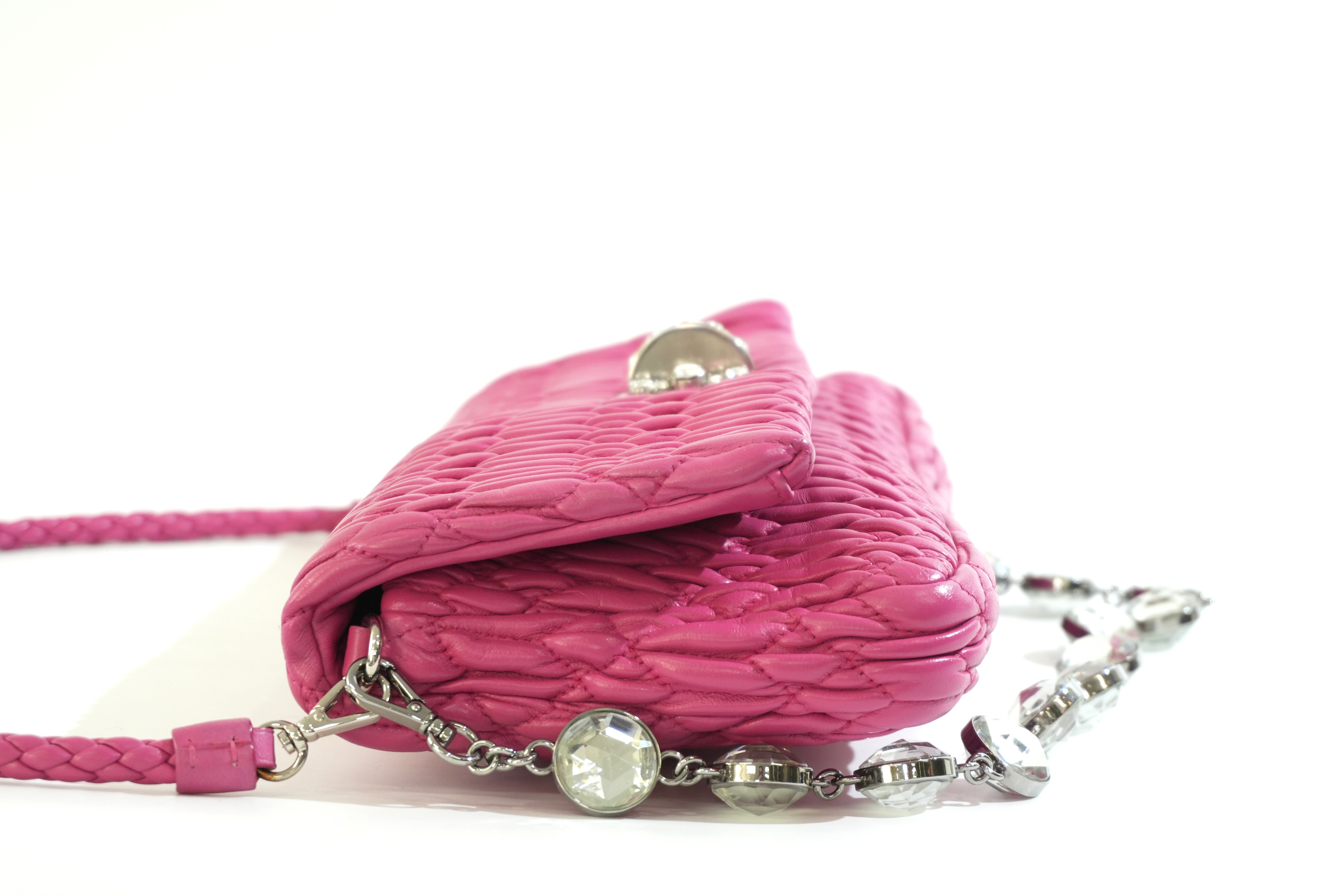 Pre-owned Miu Miu Metelasse Shoulder Bag Pink