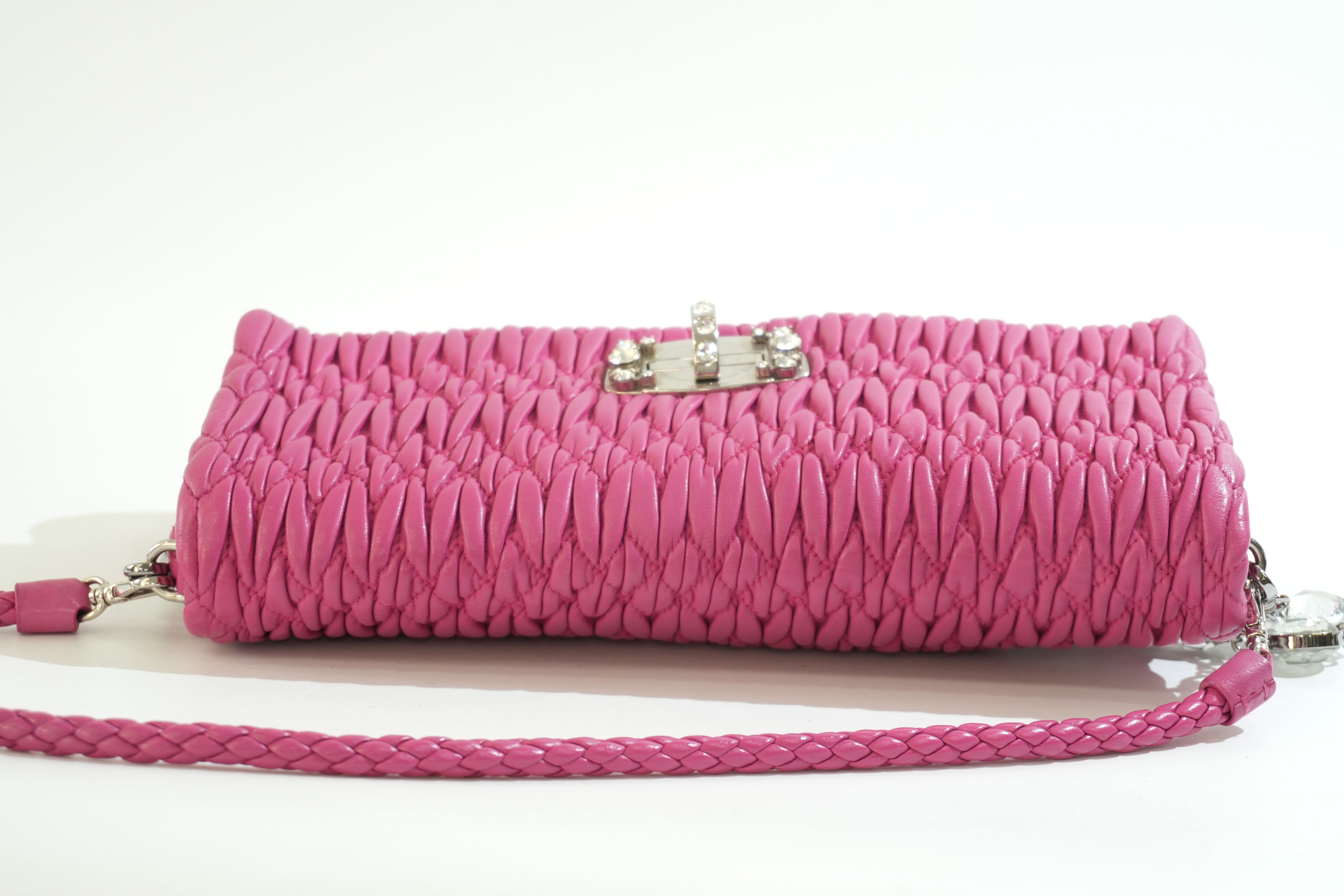Pre-owned Miu Miu Metelasse Shoulder Bag Pink