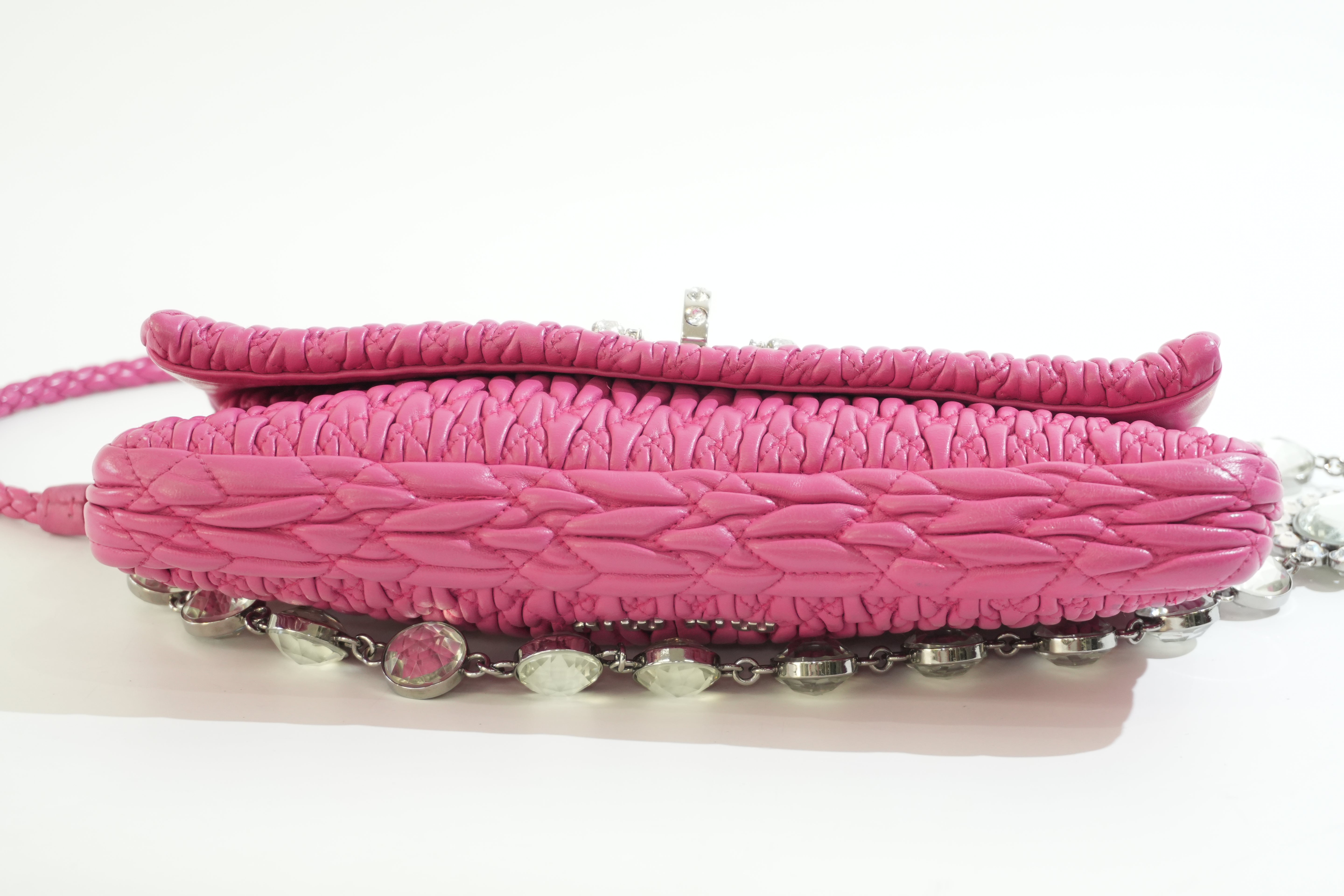 Pre-owned Miu Miu Metelasse Shoulder Bag Pink