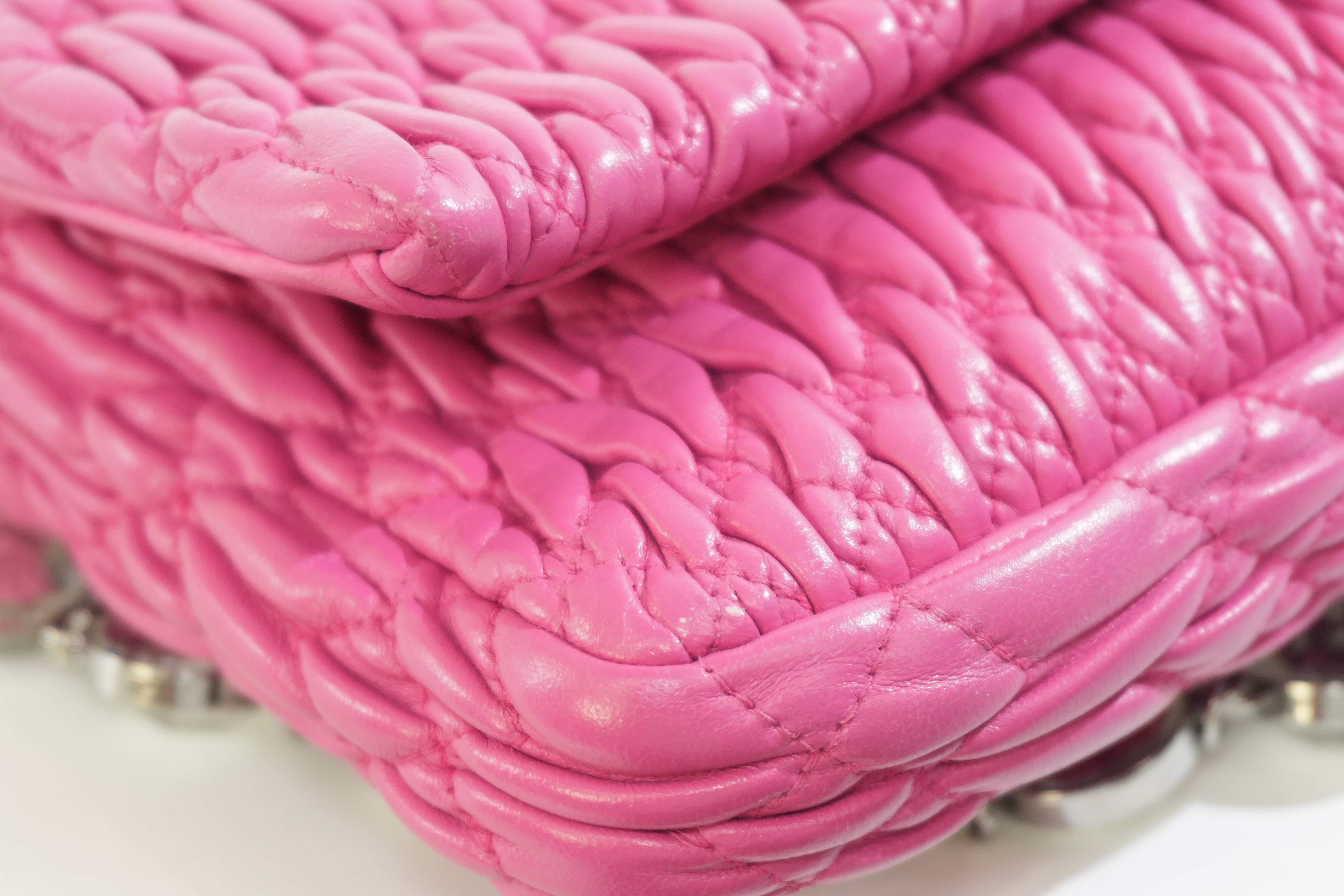 Pre-owned Miu Miu Metelasse Shoulder Bag Pink