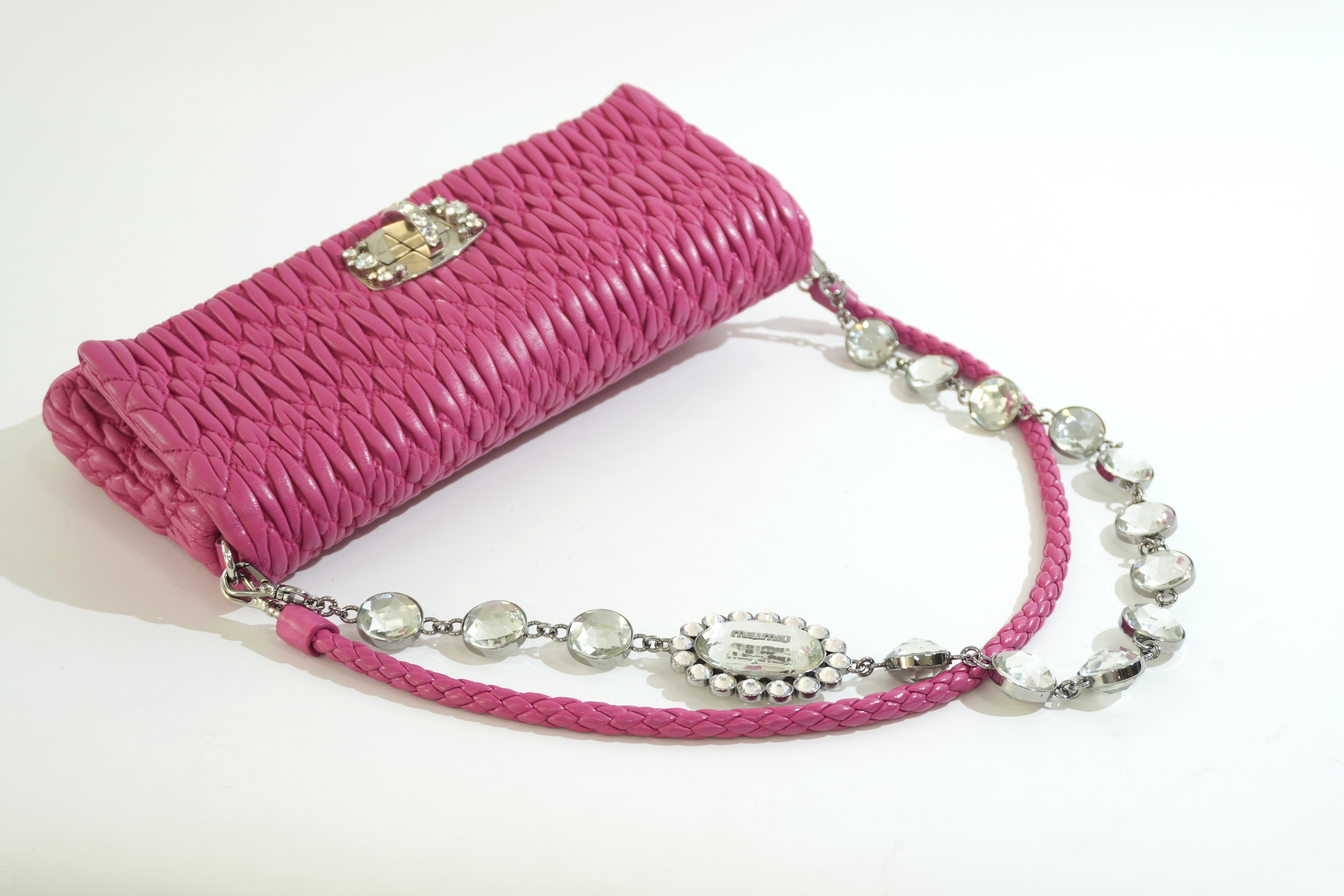 Pre-owned Miu Miu Metelasse Shoulder Bag Pink