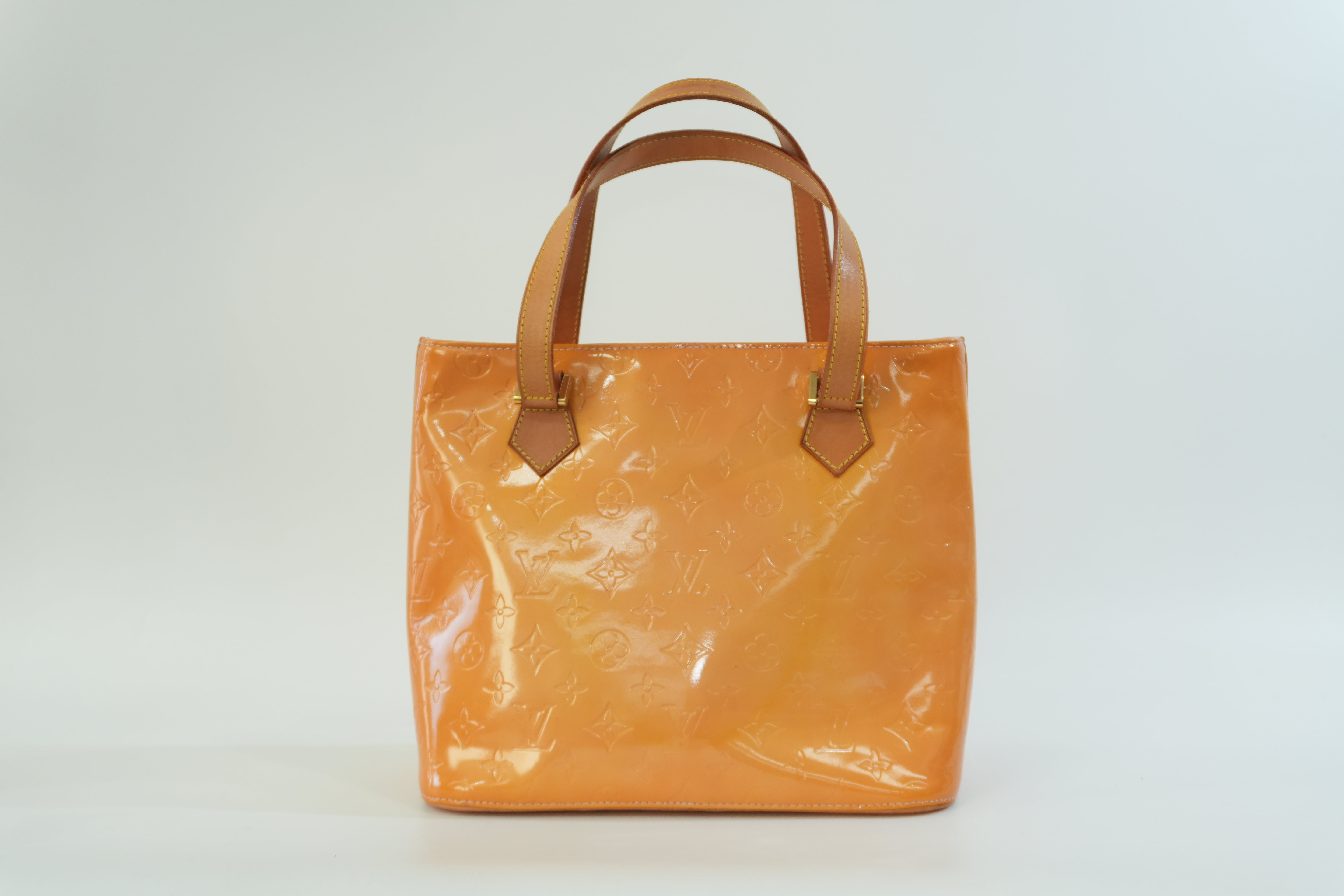 Pre-owned Louis Vuitton Vernis Houston Handbag Yellow