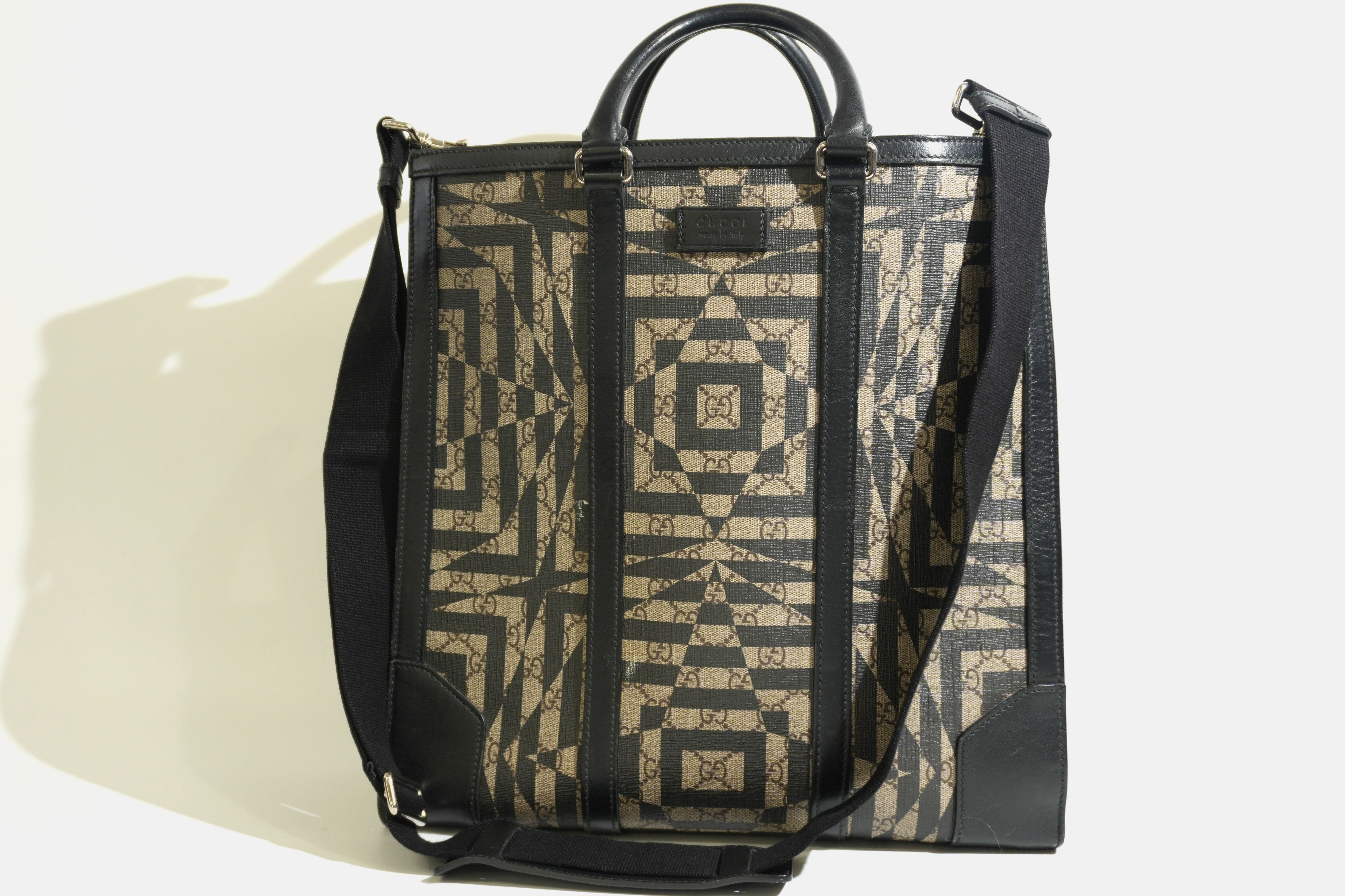 Pre-owned Gucci Two Way Kaleido Vertical Tote Bag Brown