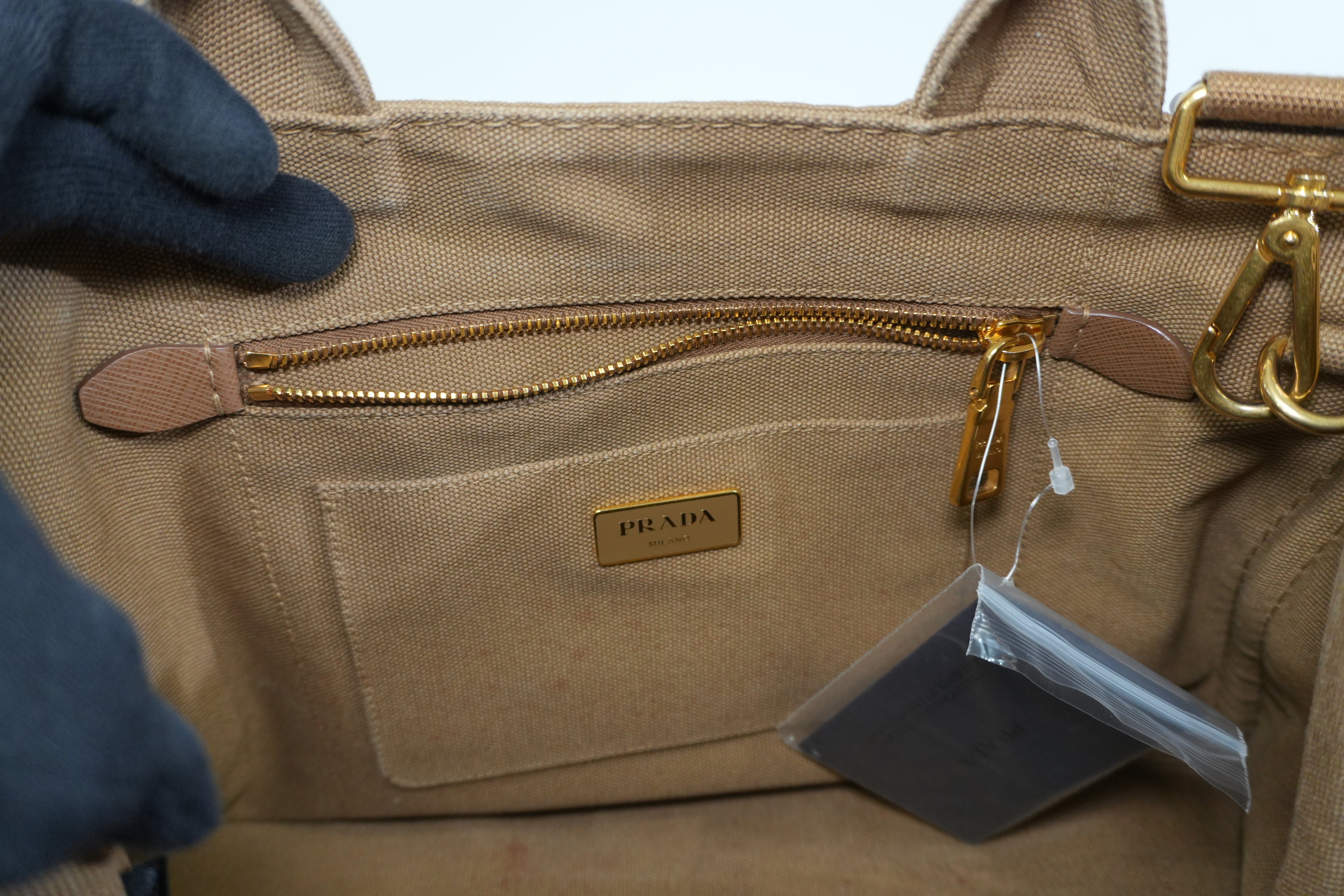 Pre-owned Prada Two Way Canapa Shoulder Bag Brown