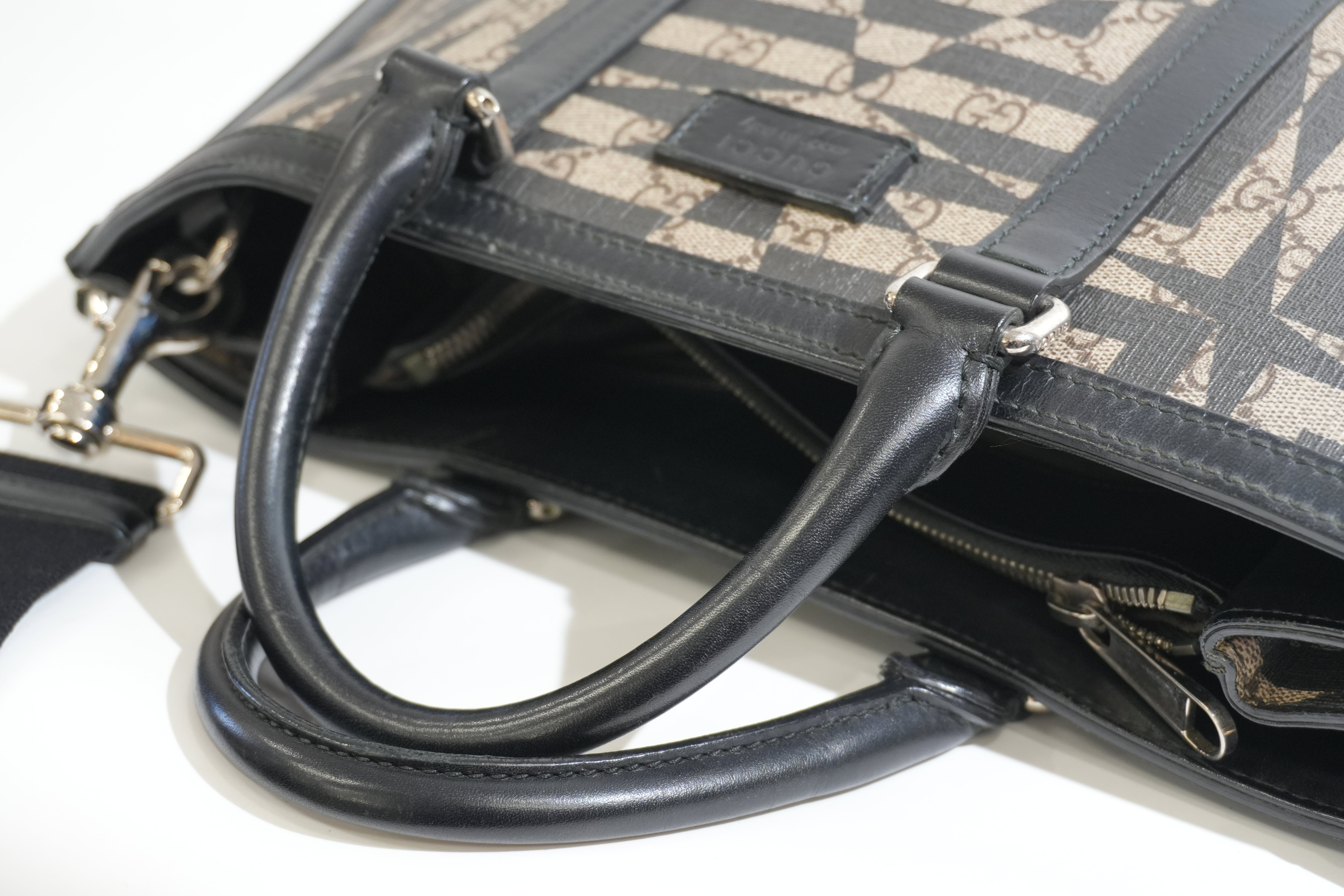Pre-owned Gucci Two Way Kaleido Vertical Tote Bag Brown