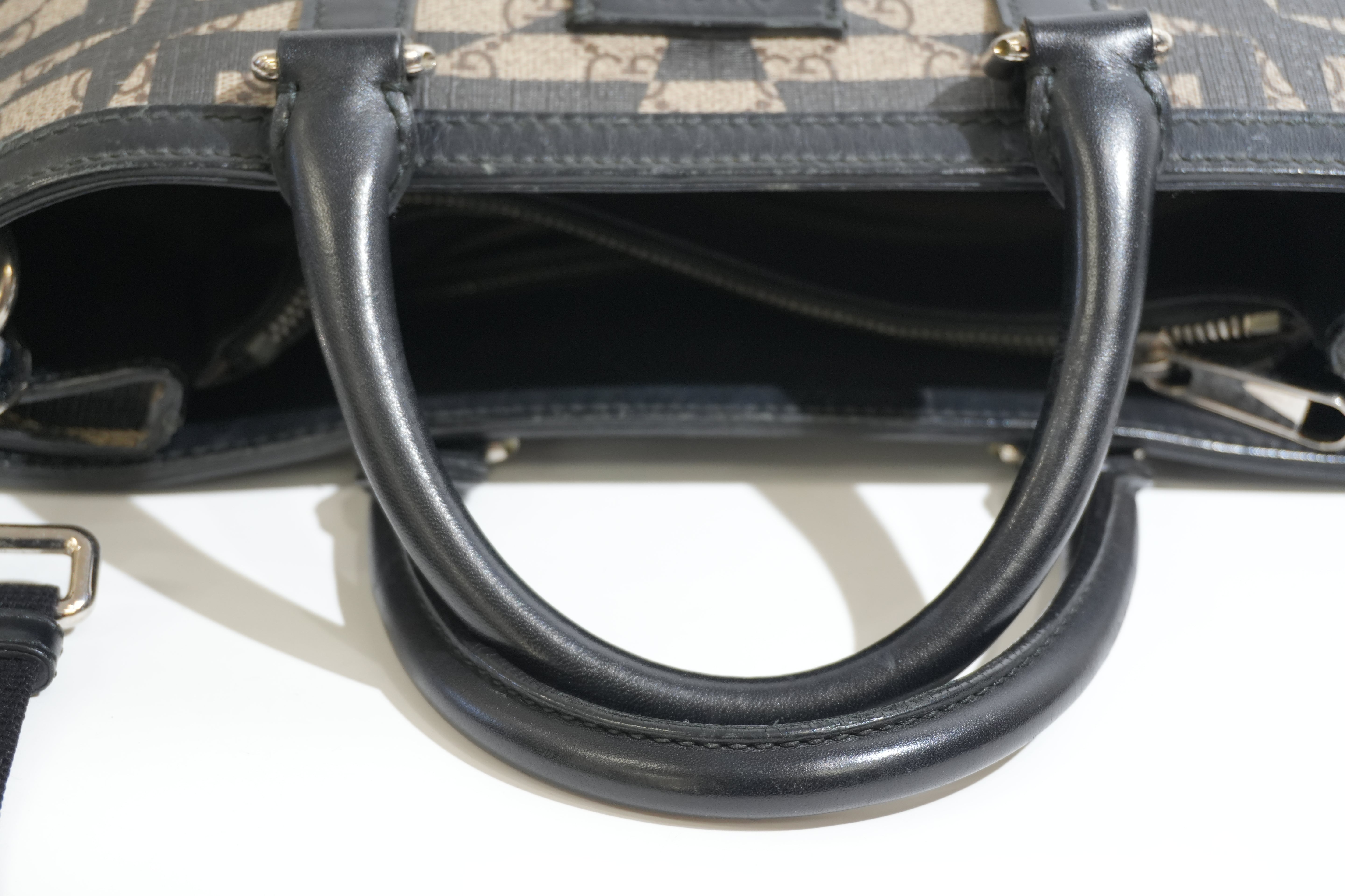Pre-owned Gucci Two Way Kaleido Vertical Tote Bag Brown
