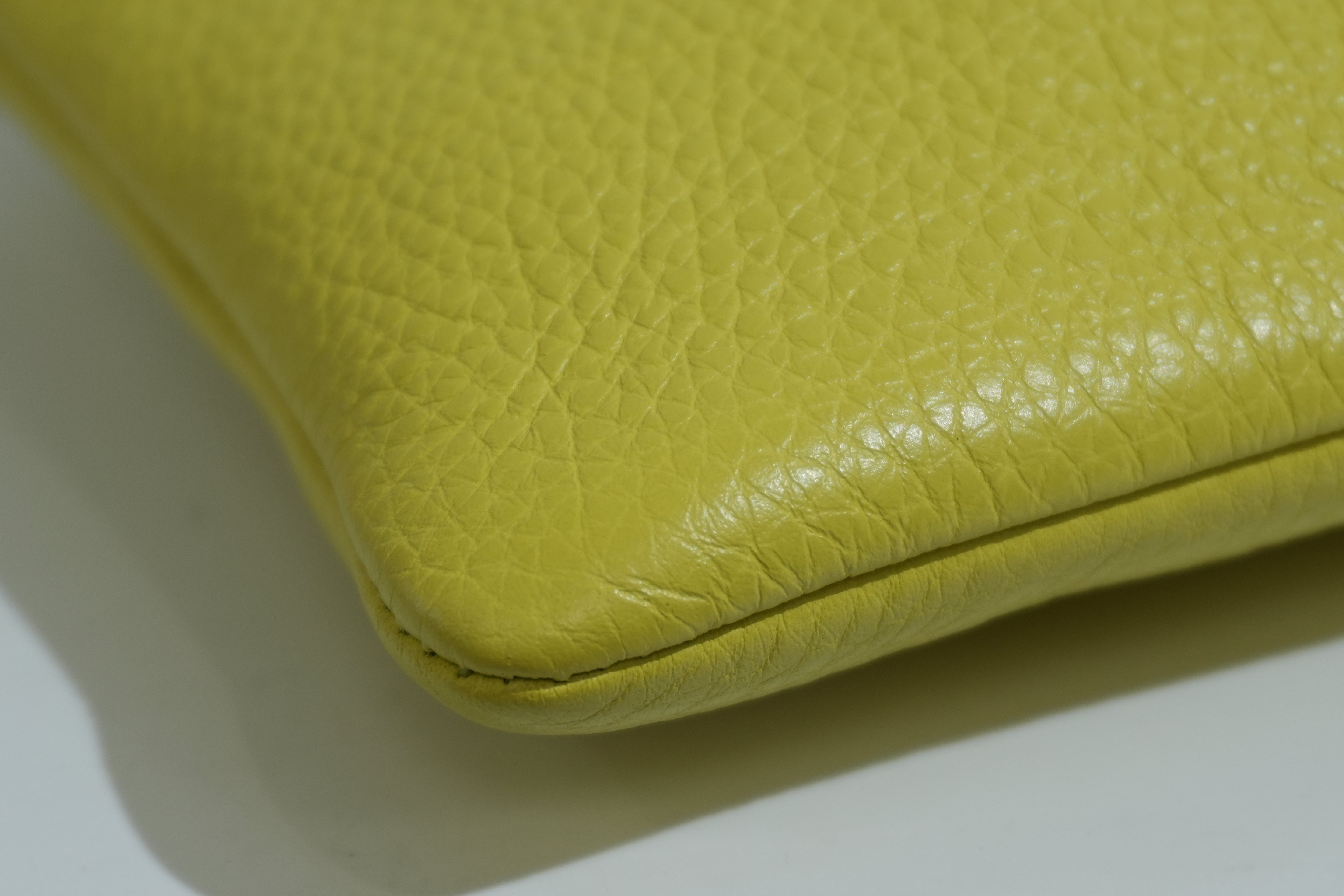 Pre-owned Gucci Bamboo Clutch Bag Neon Green