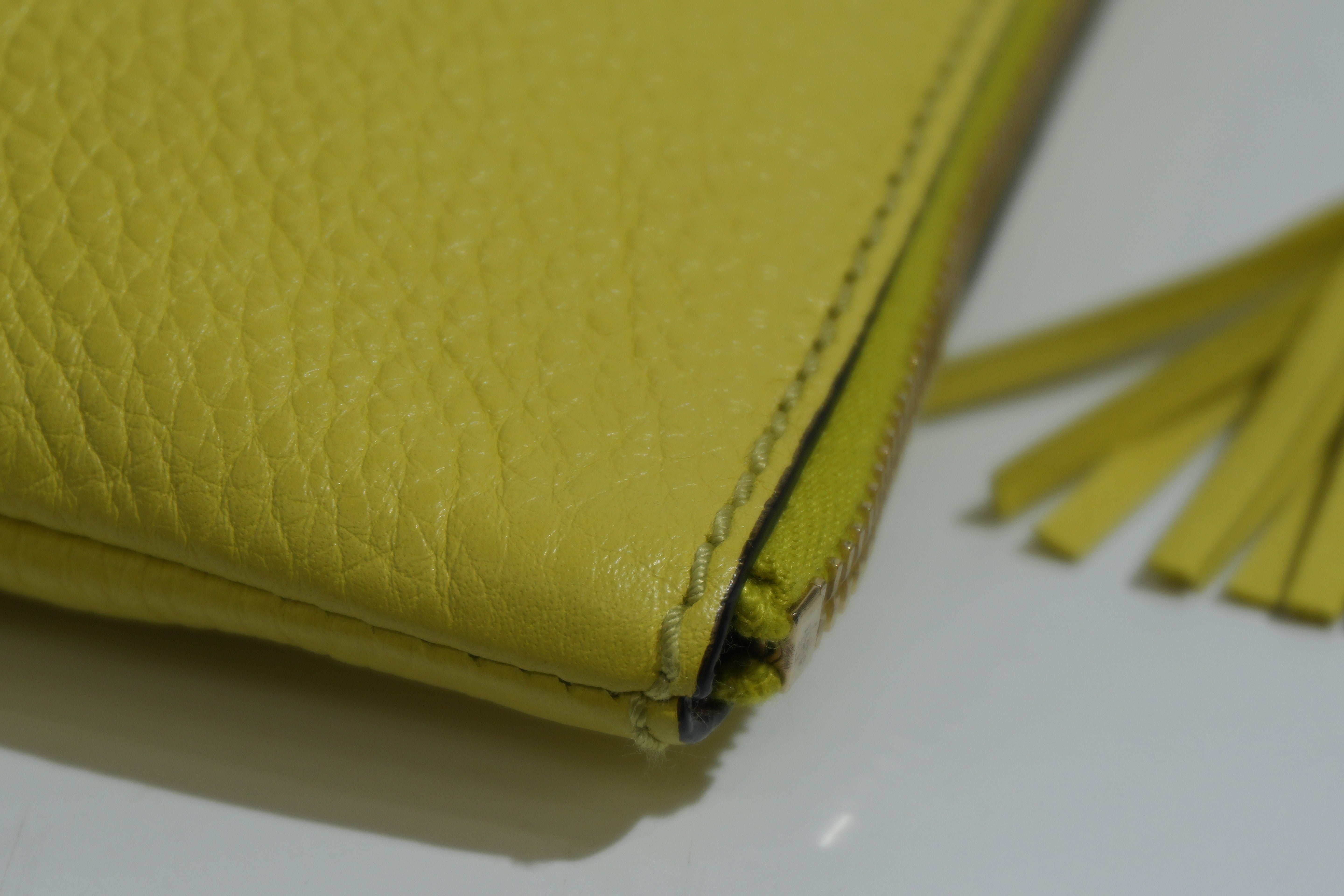 Pre-owned Gucci Bamboo Clutch Bag Neon Green