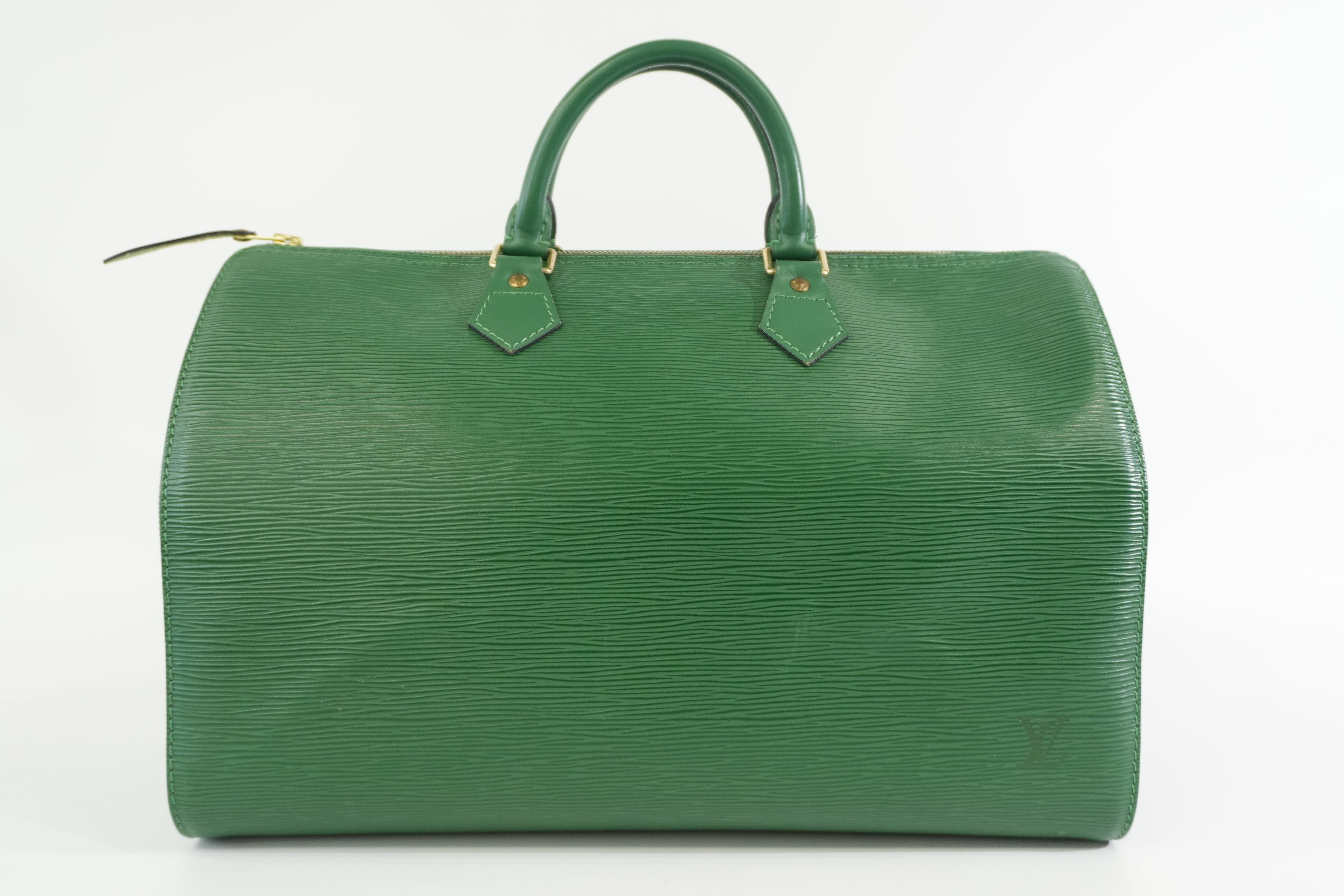 Pre-Owned Louis Vuitton Epi Speedy 35 Handbag/Green