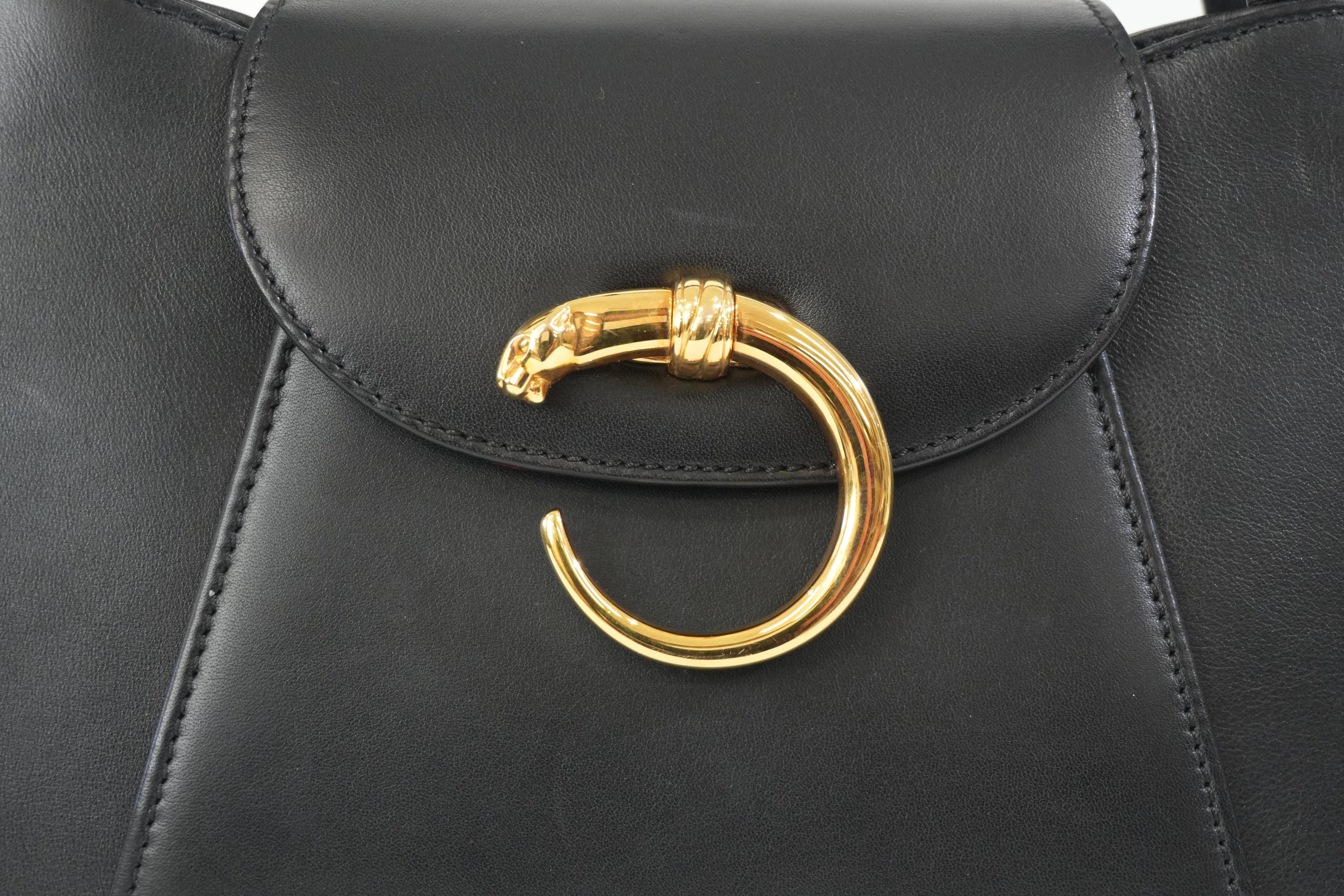 Pre-owned Cartier Top Handle Handbag Black