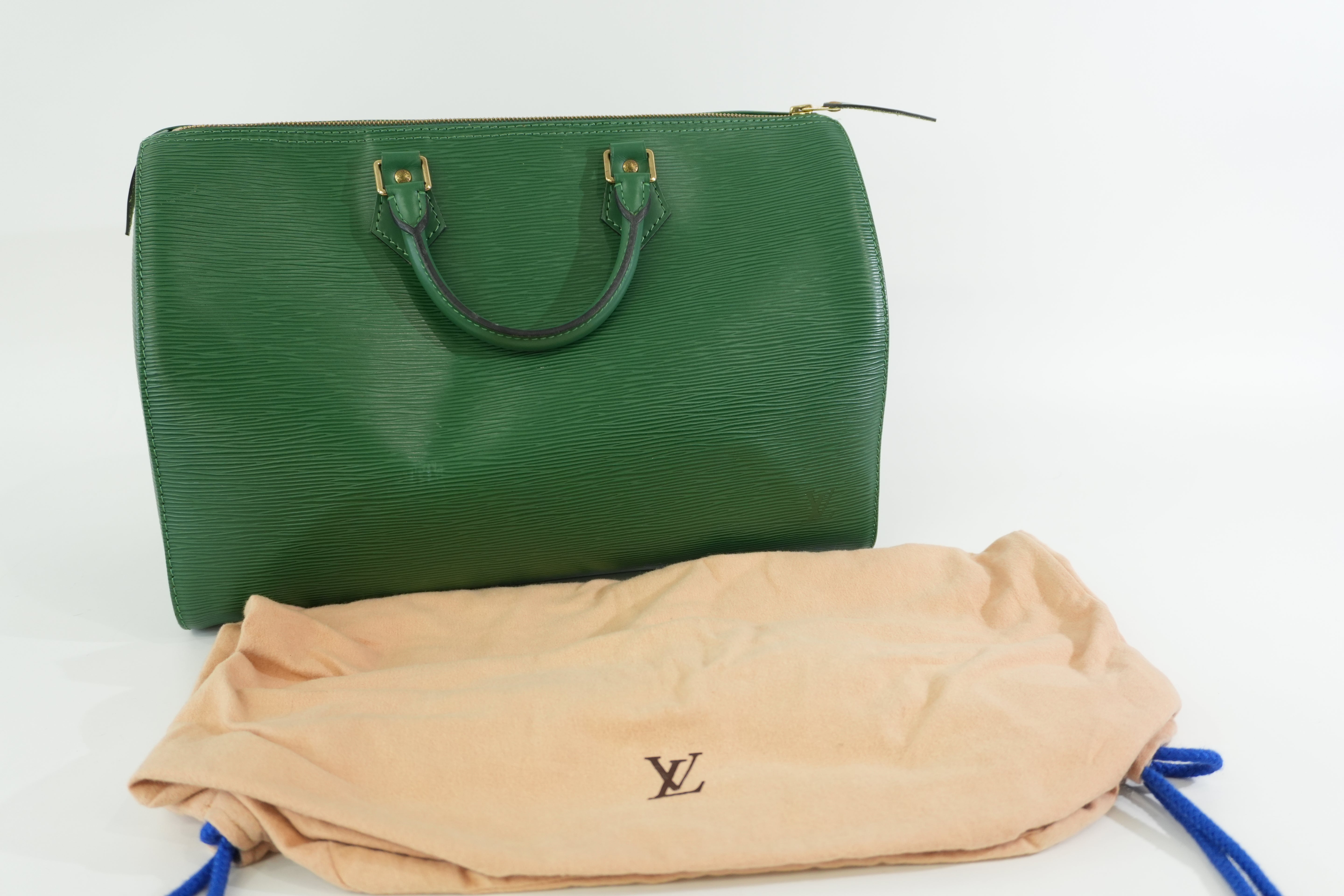Pre-Owned Louis Vuitton Epi Speedy 35 Handbag/Green