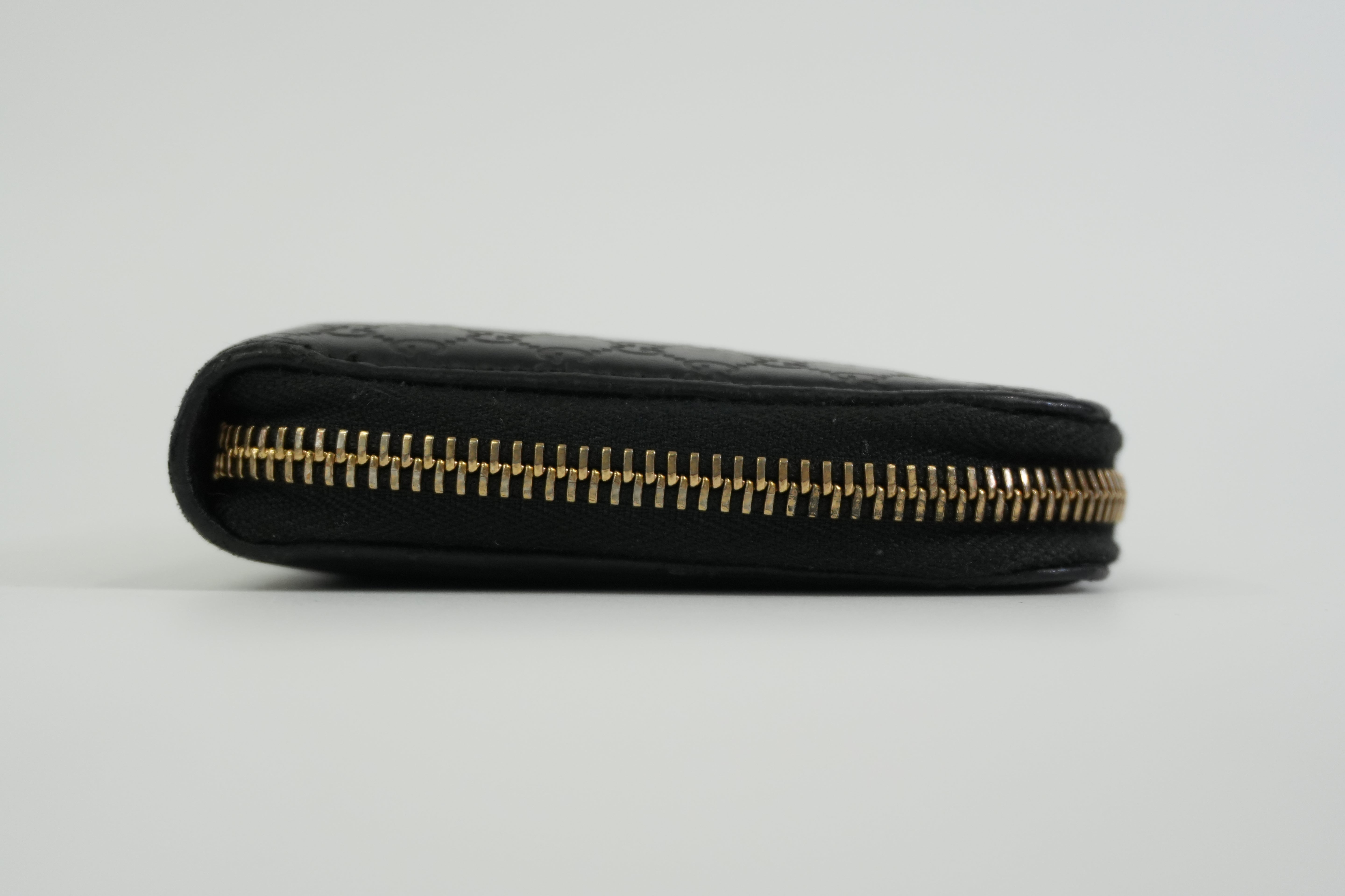 Pre-owned Gucci Microguccisima Zippy Long Wallet Black